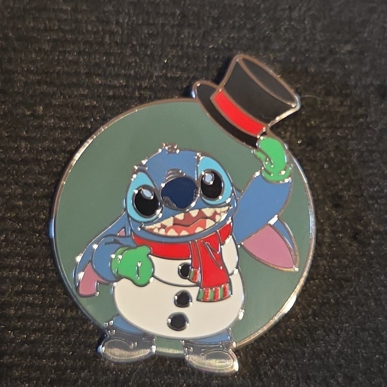 Stitch Snowman with Top Hat - Merry Stitchmas Mystery Pin Set