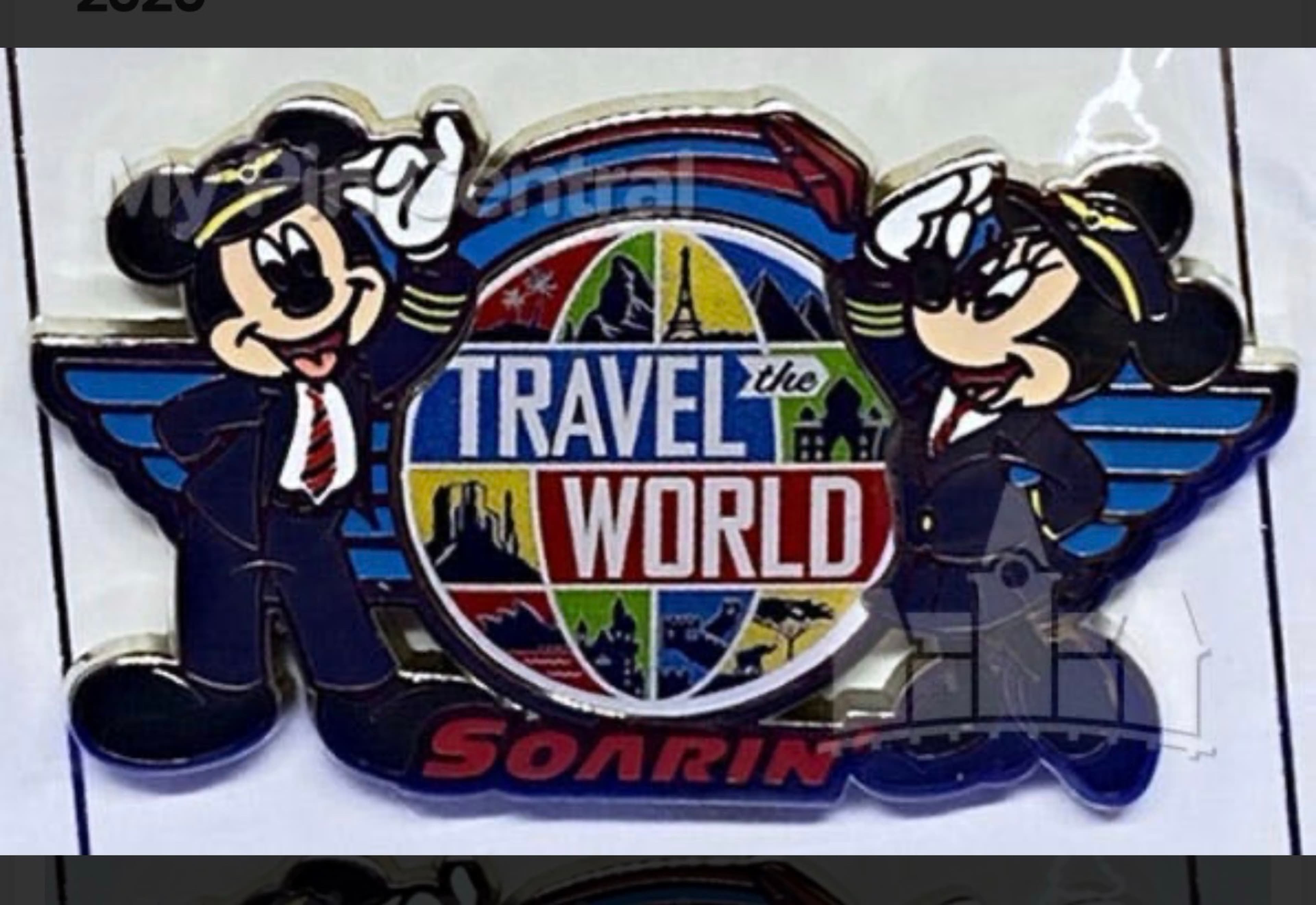 Soarin' Around the World Mickey and Minnie Pilot Pin