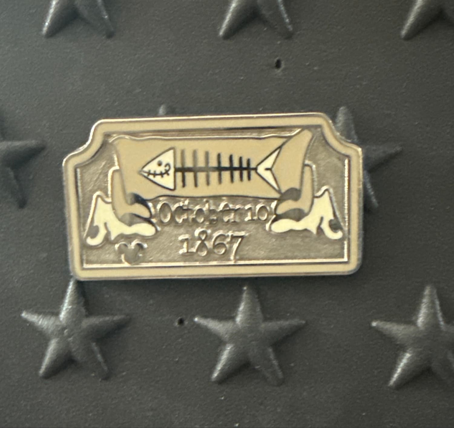 Haunted Mansion Fish Bones Tombstone Hidden Mickey Pin