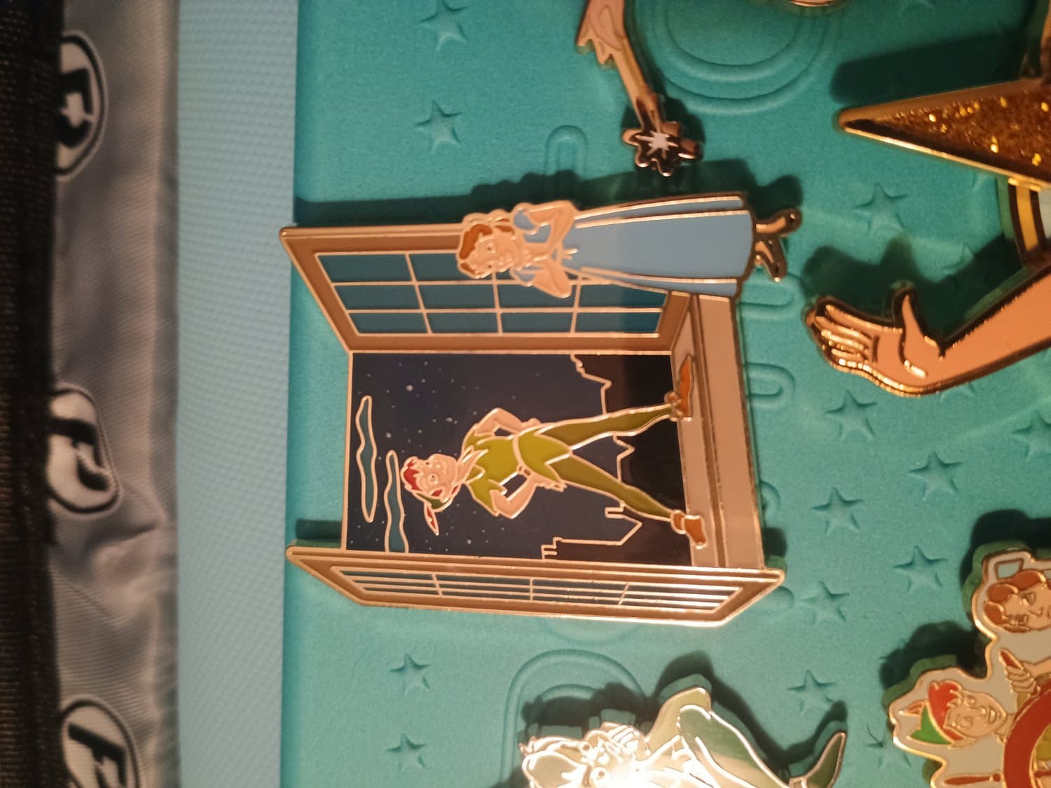Peter Pan & Wendy Standing in Open Window Skyline