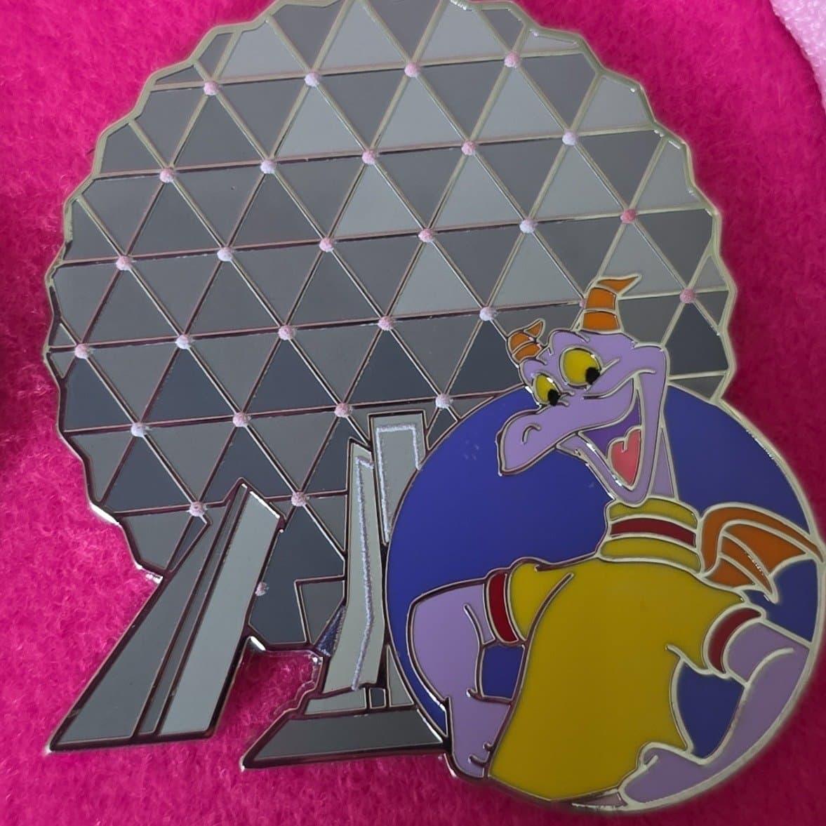 Figment with Spaceship Earth and Epcot Logo