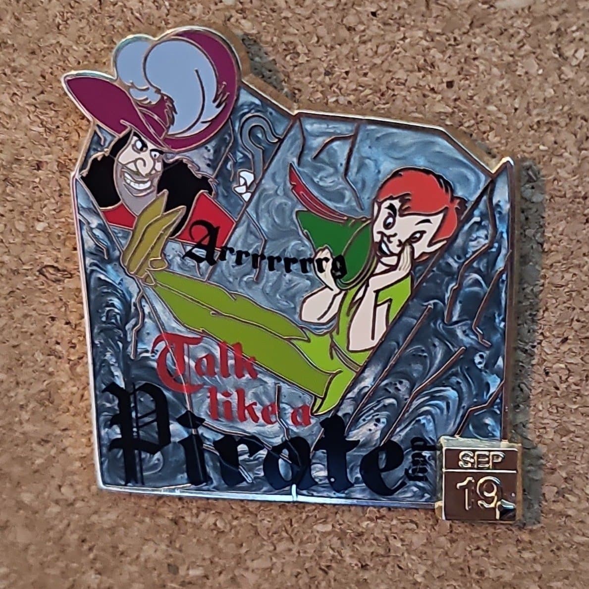 Disney Celebrate Today Talk Like A Pirate Day Peter Pan & Captain Hook Pin