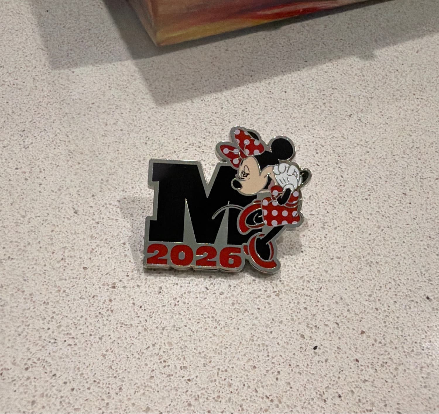 Minnie Mouse 2026 Dated Pin with 'M'