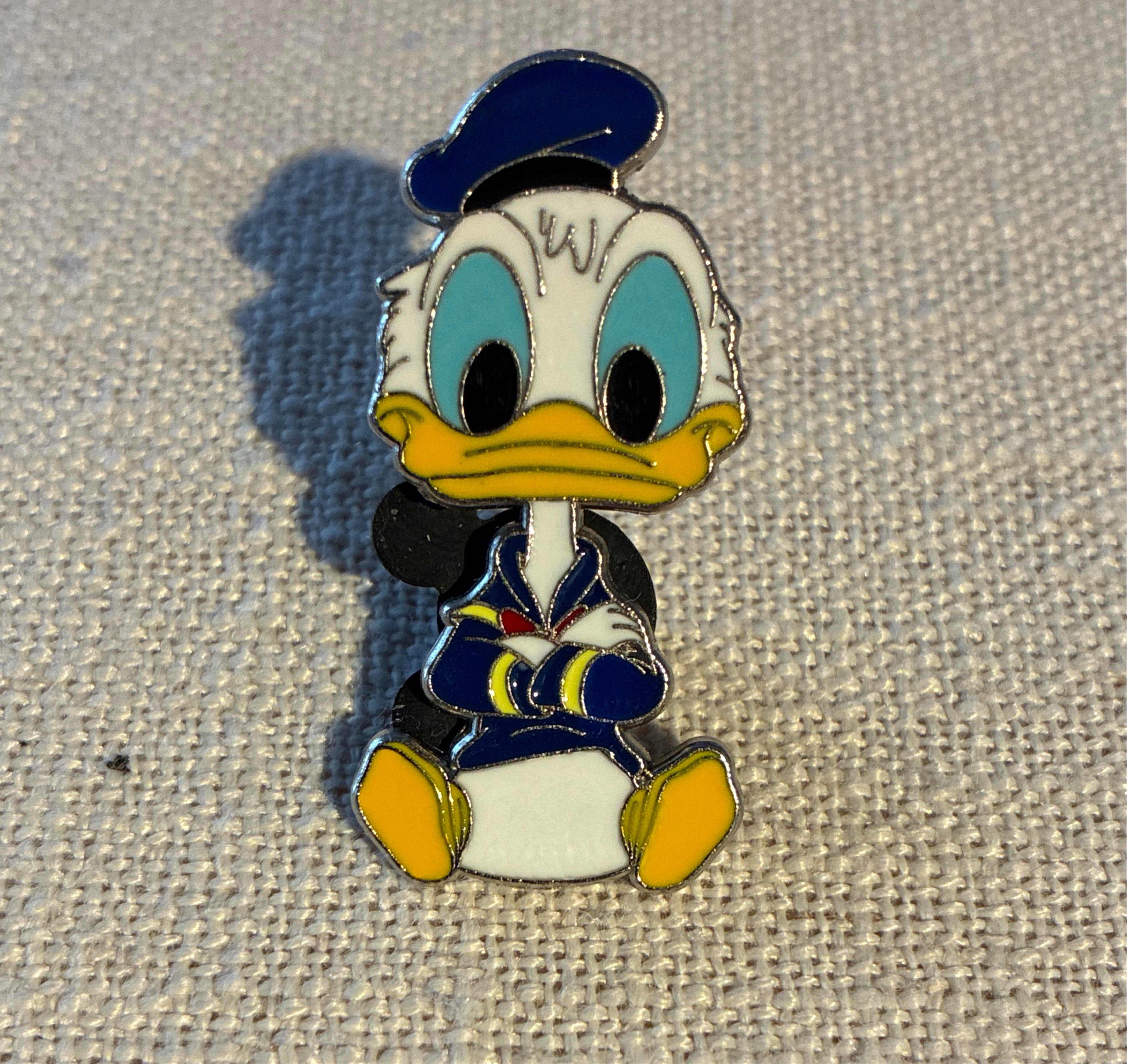 Donald Duck Chibi Sitting Arms Crossed Pin