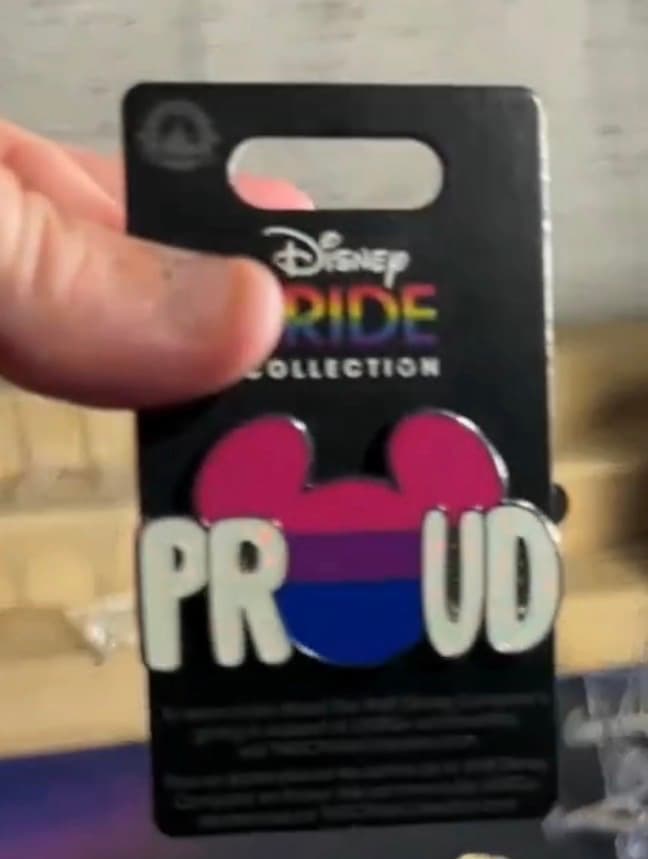 Proud Mickey Mouse Head Icon Bisexual Pride Pin