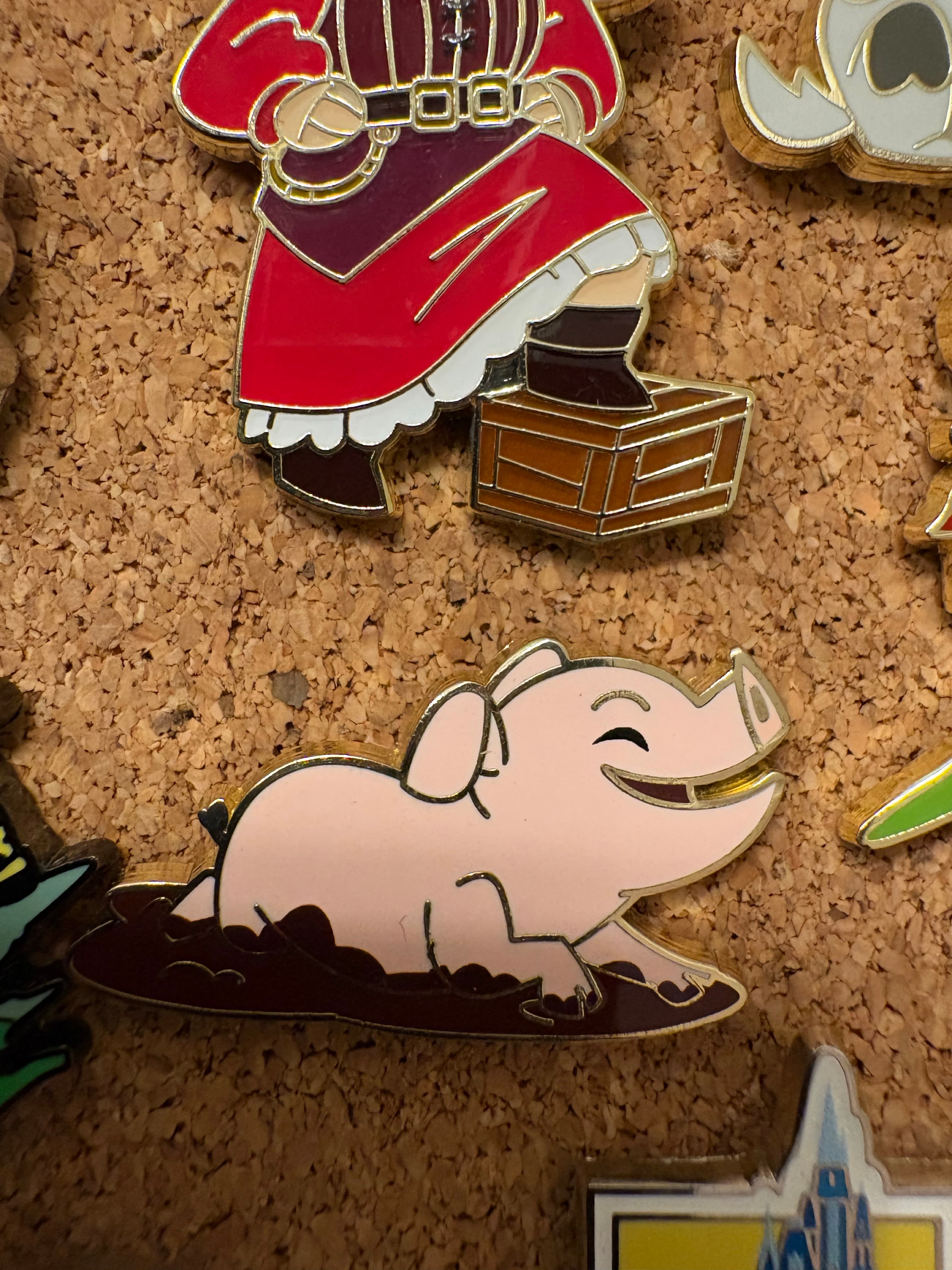 Cute Pink Pig in Mud - Pirates of the Caribbean Booster front