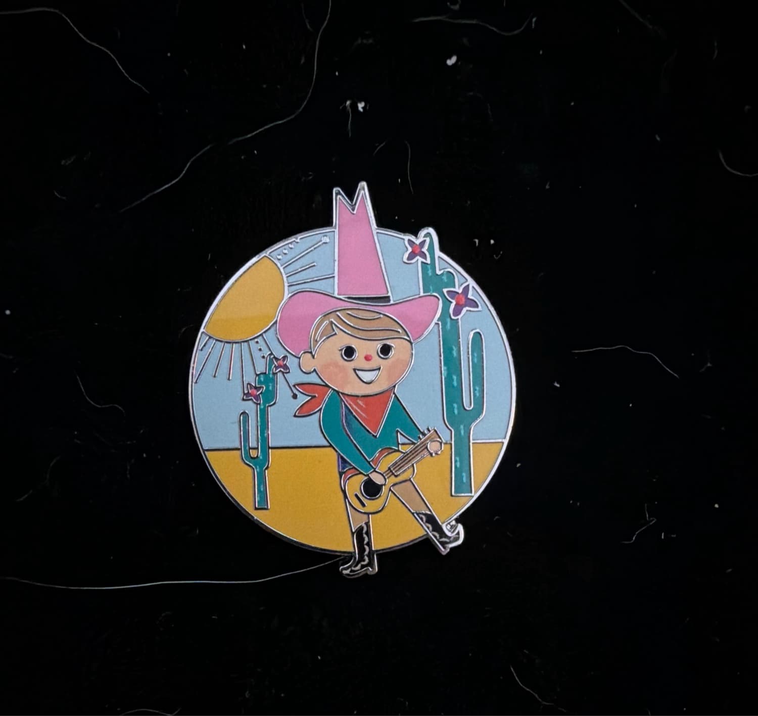 Hello 'It's A Small World' Mystery Pin - Cowboy Guitar Player