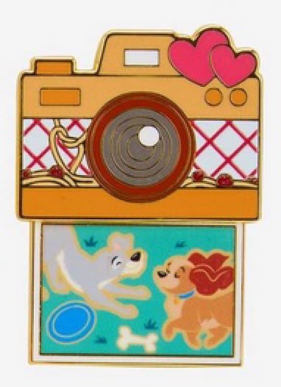 Lady and the Tramp Camera Sliding Blind Box Pin