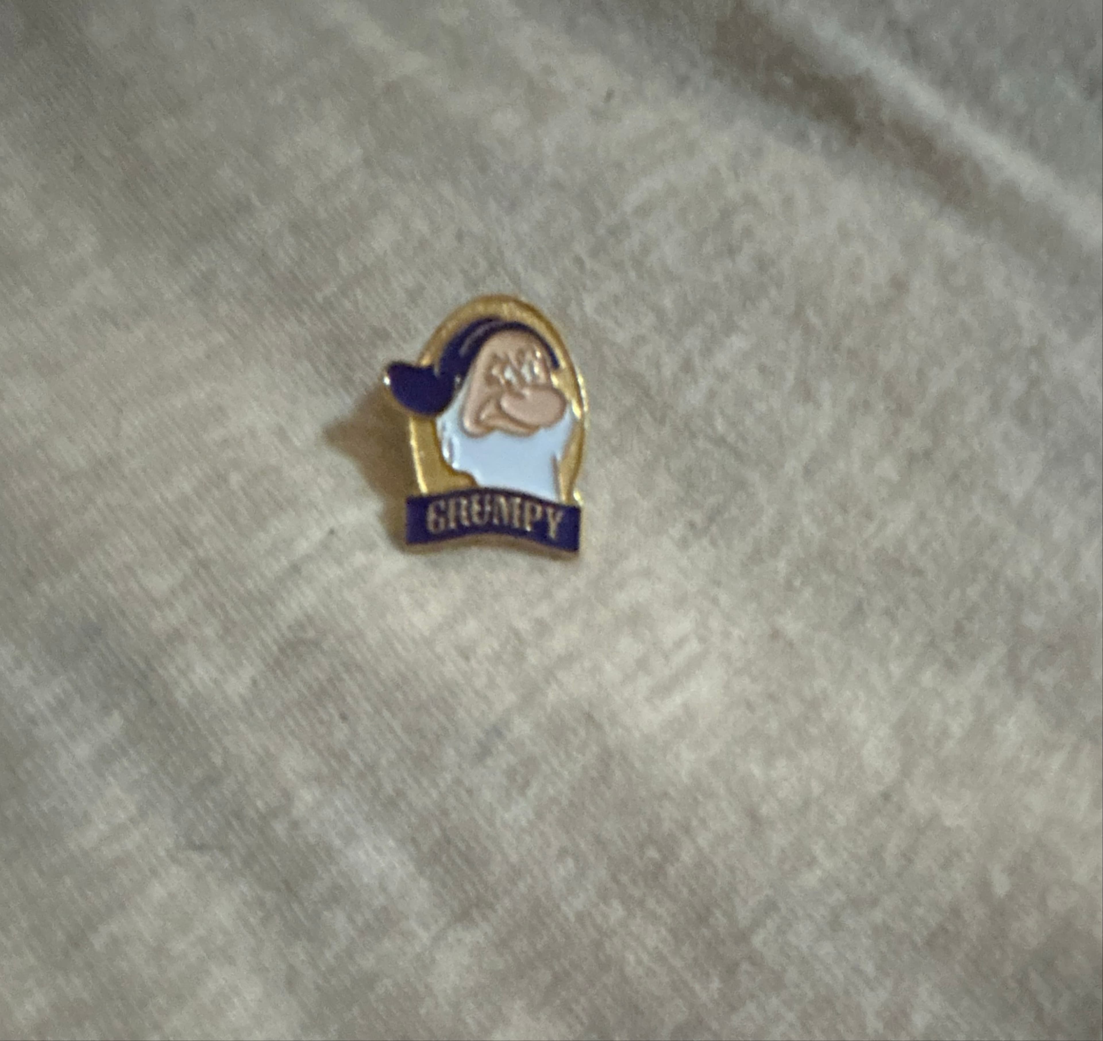 Grumpy Dwarf Profile with Name Banner Pin