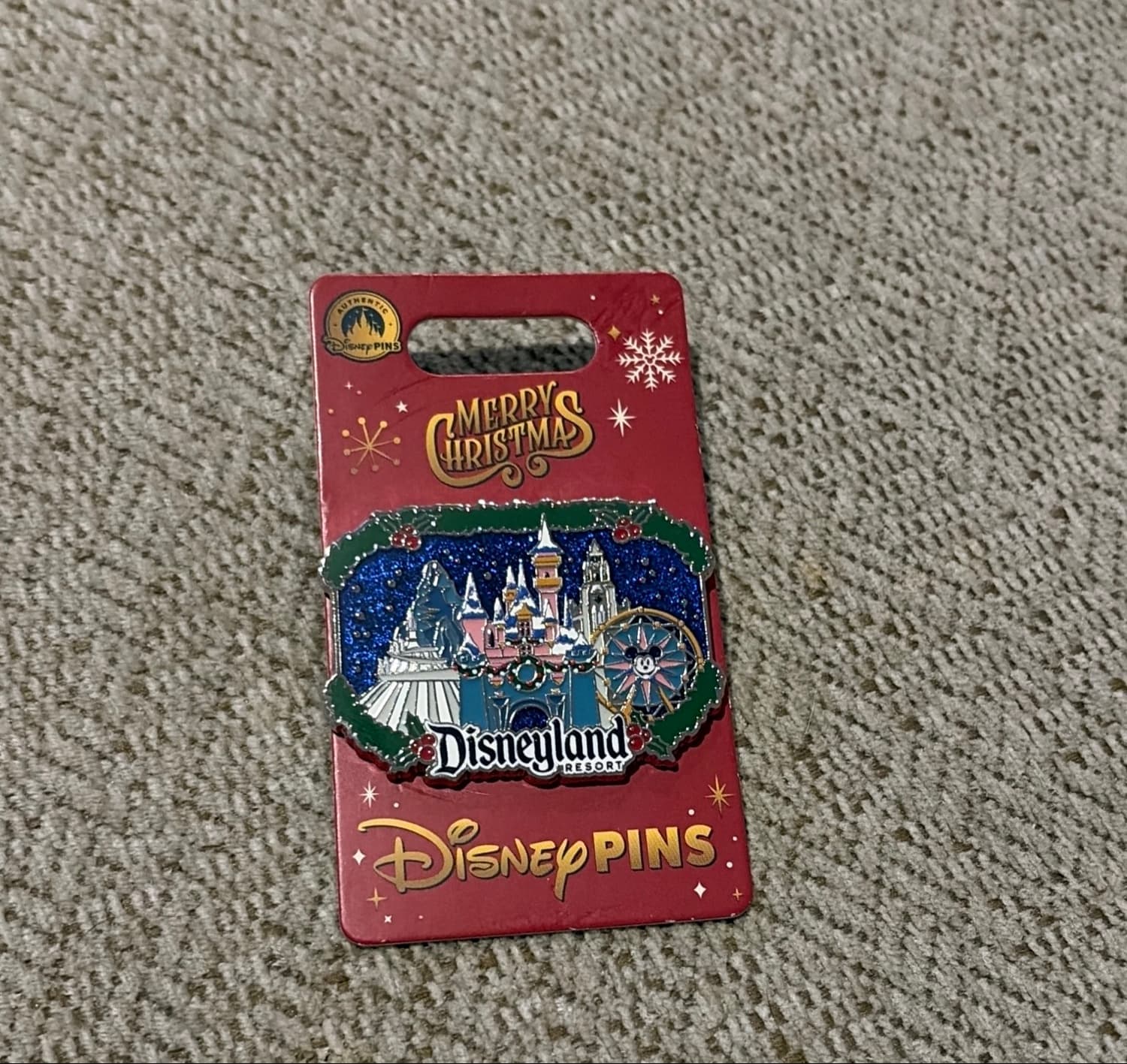 Disneyland Resort Christmas Wreath with Sleeping Beauty Castle, Matterhorn, and Pixar Pal-A-Round
