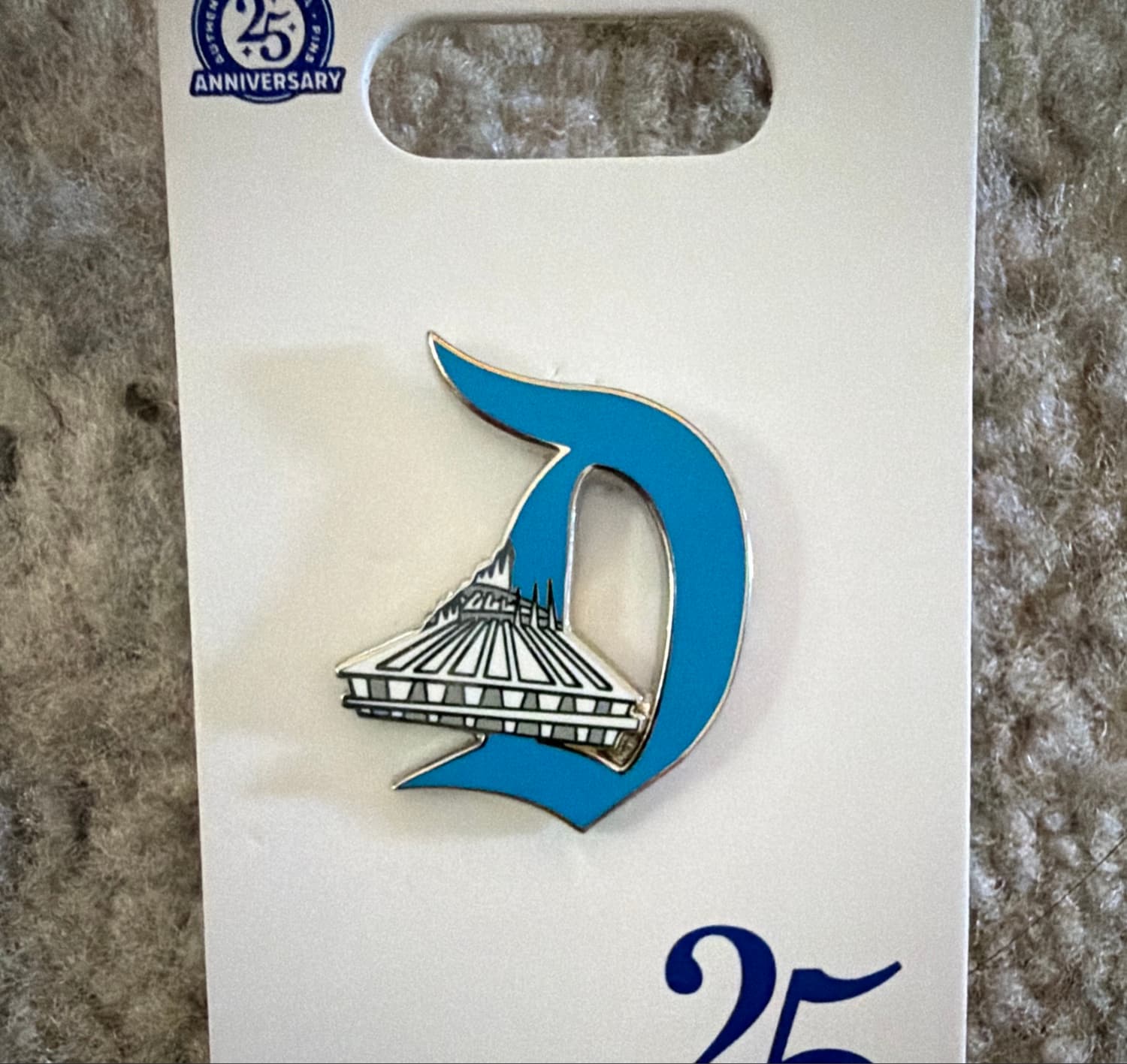 Disneyland D Logo with Space Mountain Pin front