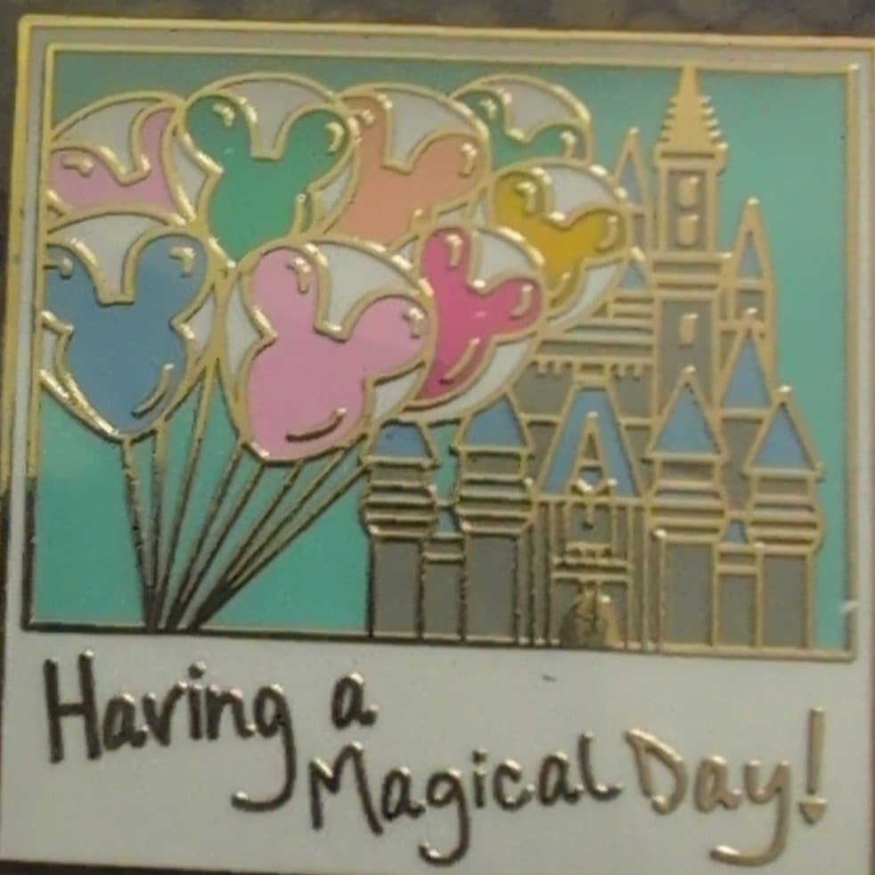 Having a Magical Day Mickey Mouse Balloons Cinderella Castle Disney Pin WDW