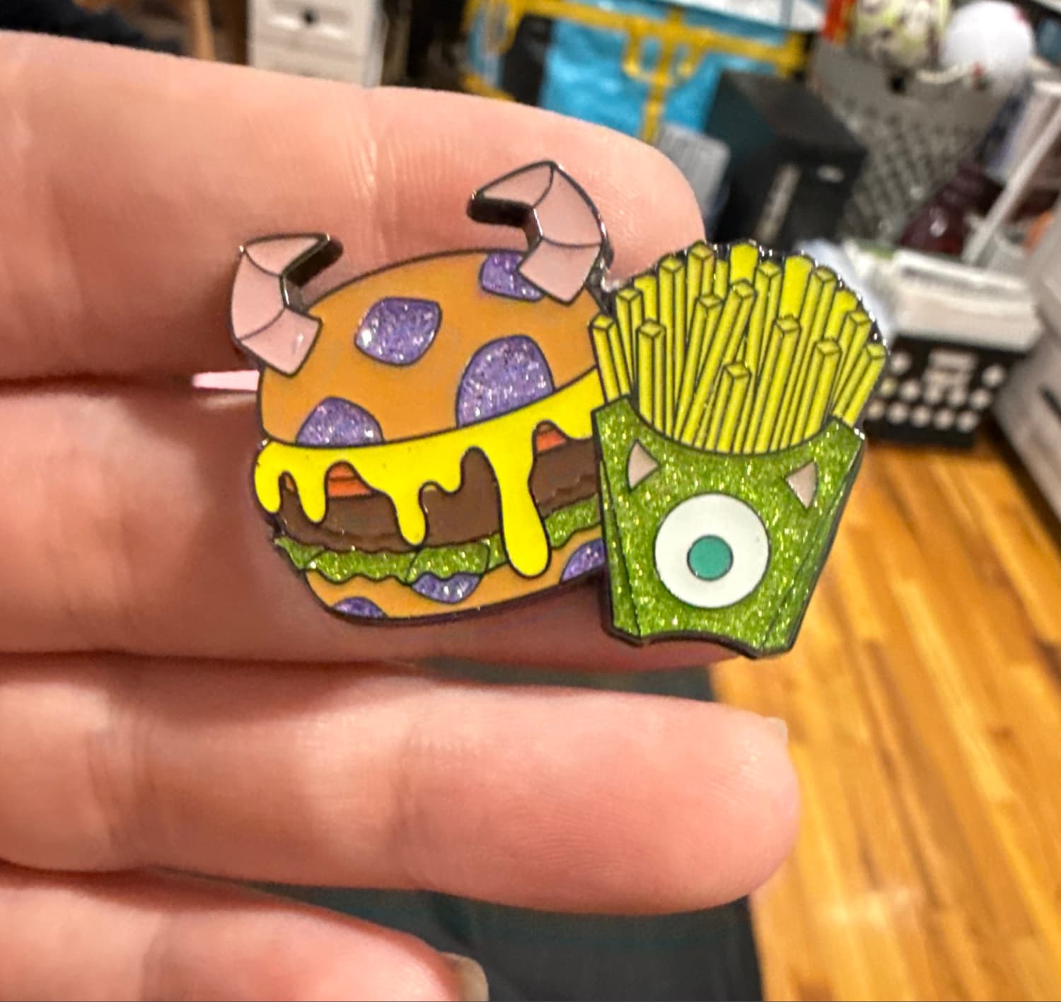 Loungefly Disney Pixar Fast Food Monsters Inc Glitter CHASE Pin