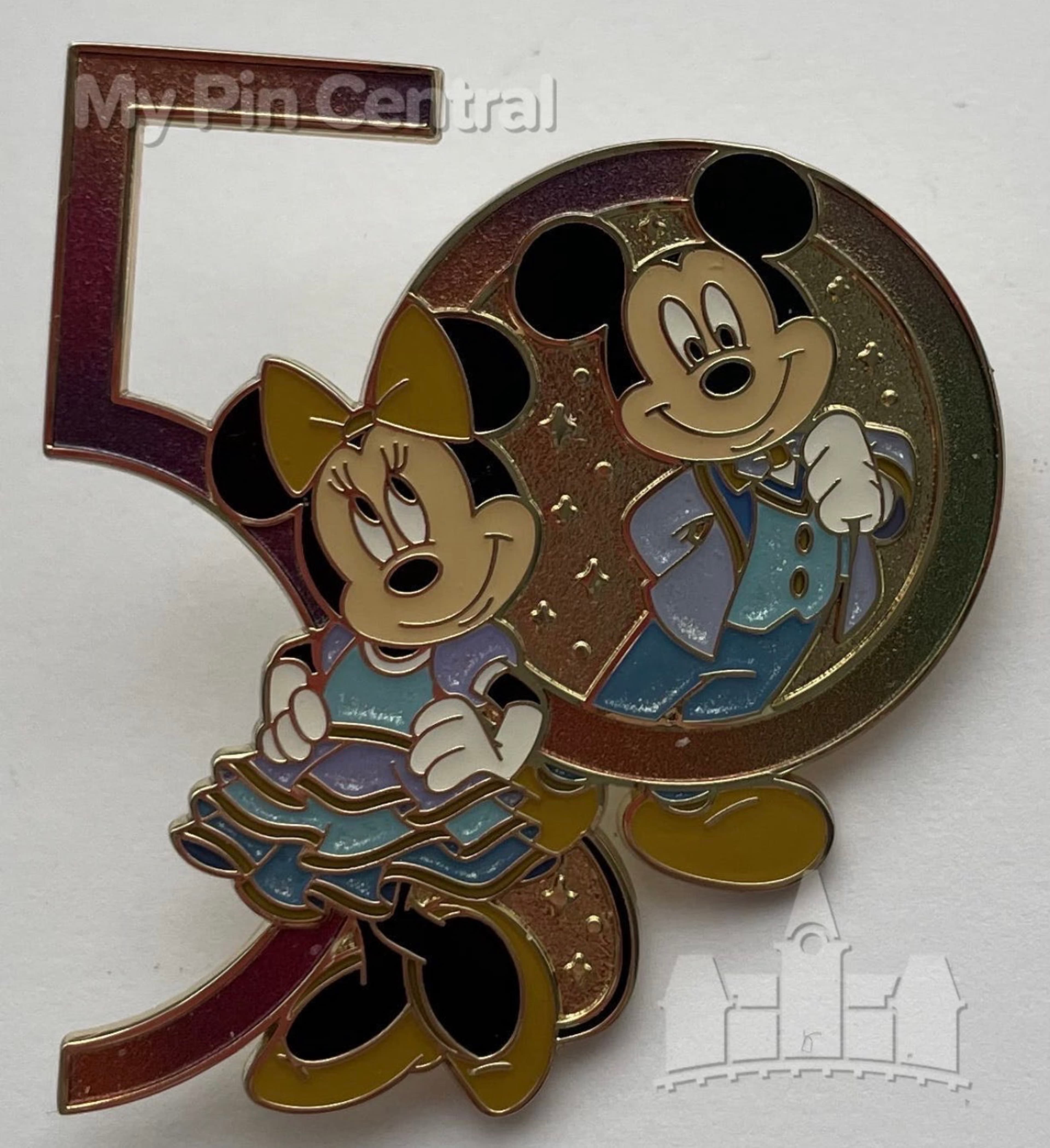 Walt Disney World 50th Anniversary Mickey and Minnie Mouse Pin