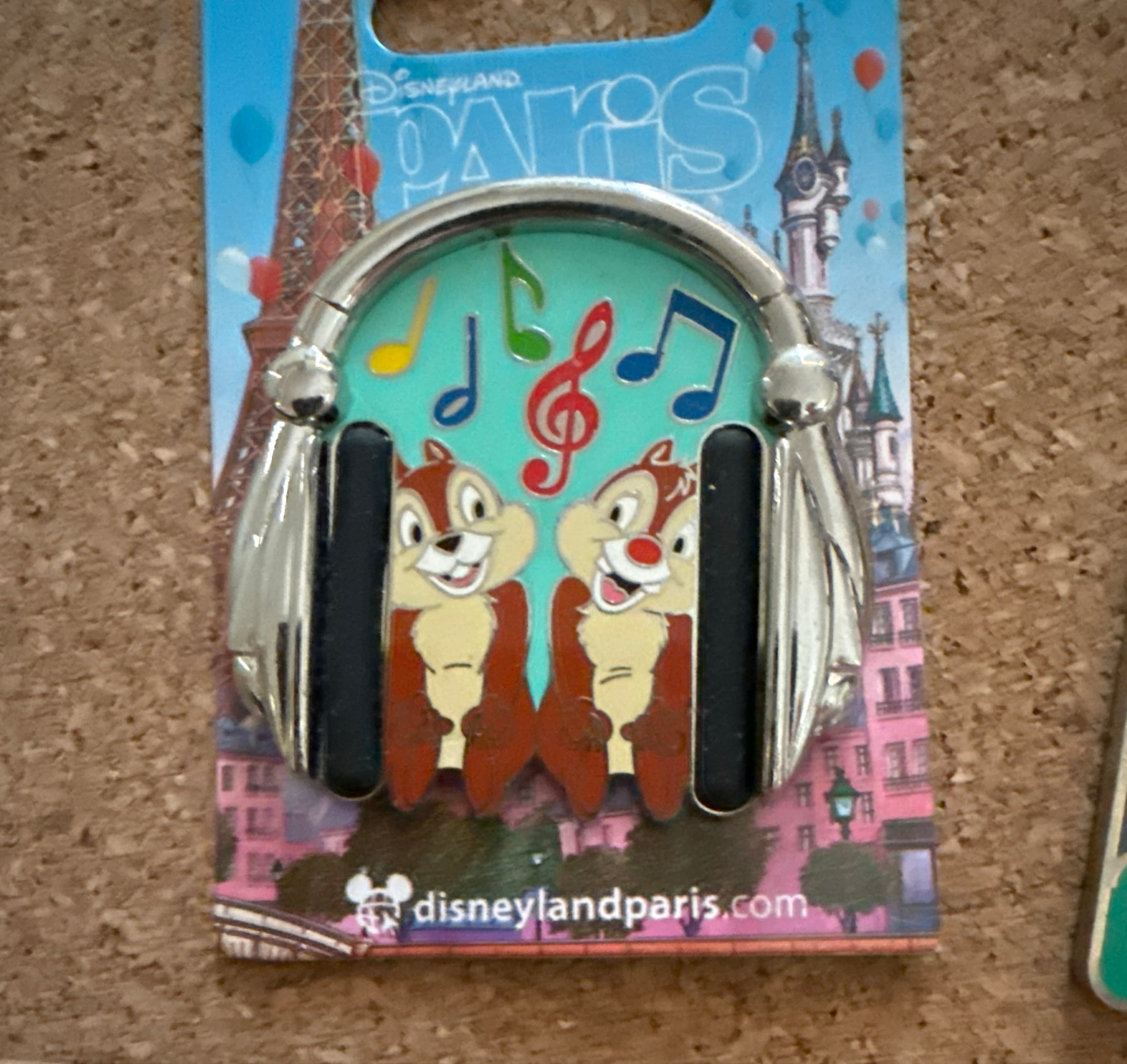 Chip and Dale in Headphones Pin