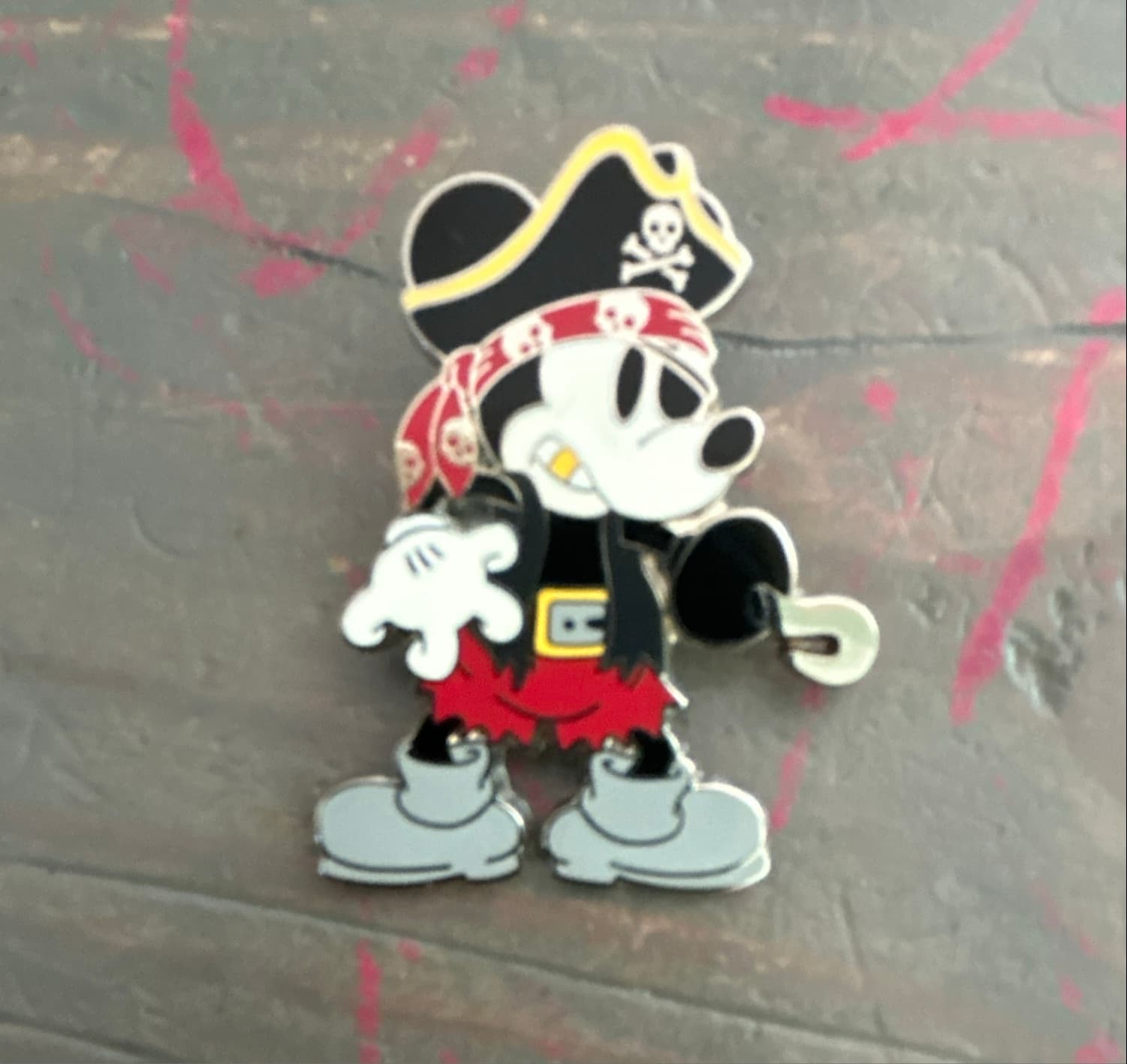 Mickey Mouse as Pirate with Hook Hand and Gold Tooth