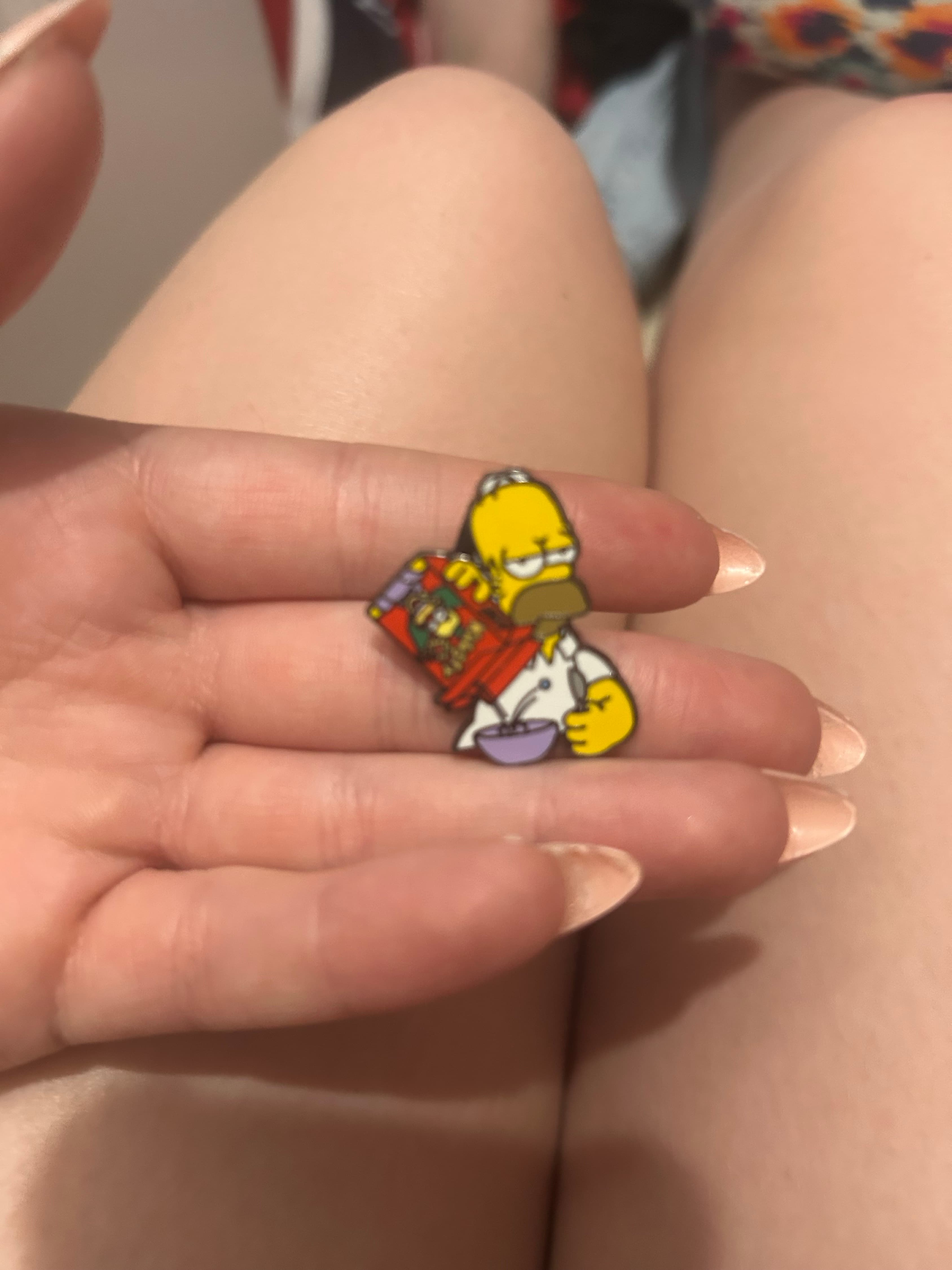 Homer Simpson Pouring Cereal Enamel Pin