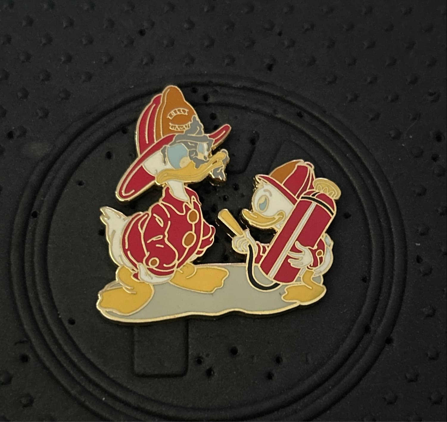 Donald Duck firefighter w/ Huey