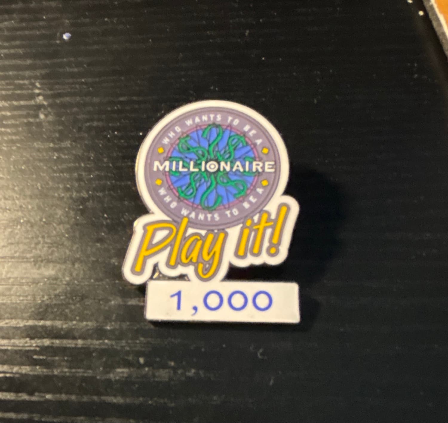 Who Wants to Be a Millionaire: Play it! 1000 Points Pin front