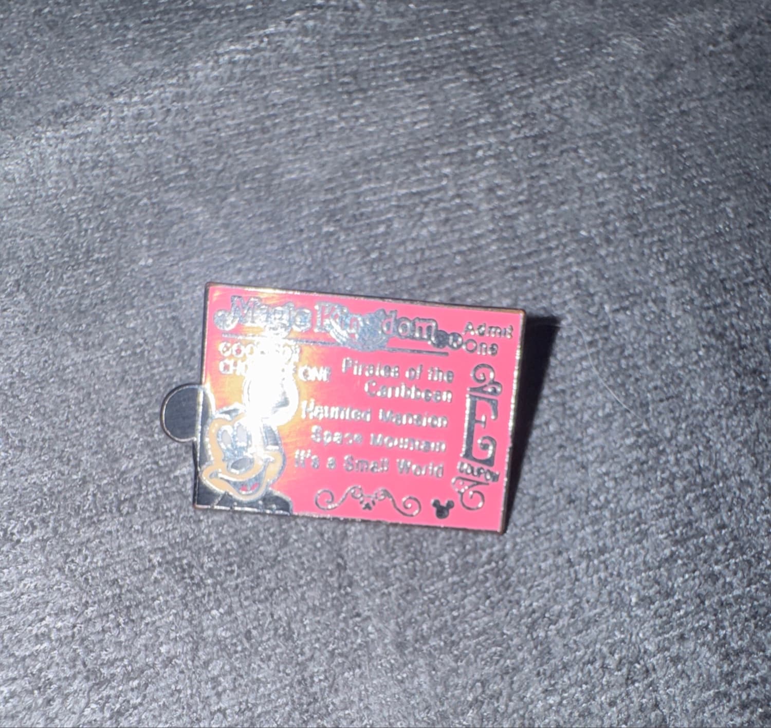 Mickey Mouse Magic Kingdom E-Ticket Coupon Hidden Mickey Pin