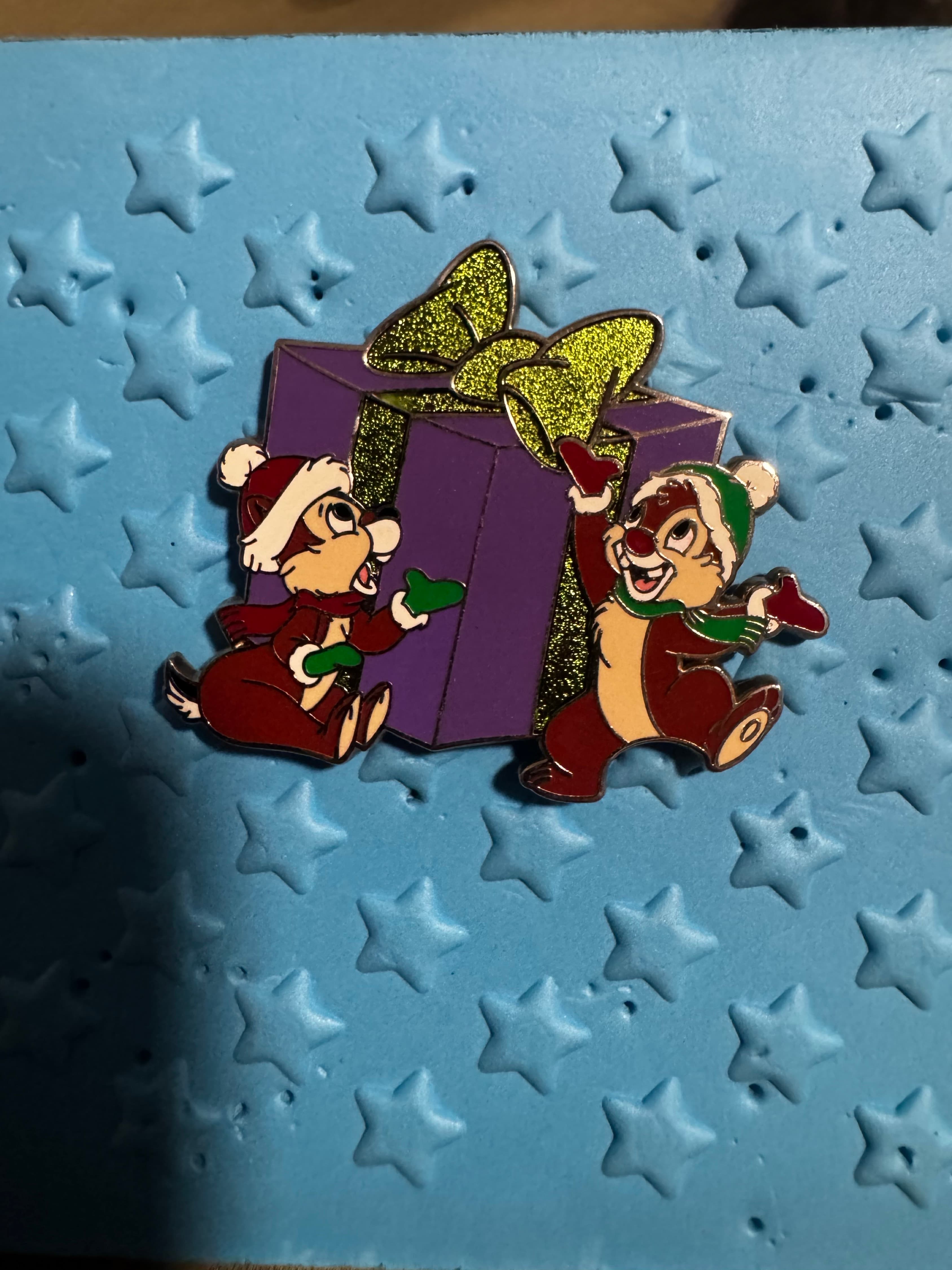 Chip and Dale in Purple Gift Box - Holiday front