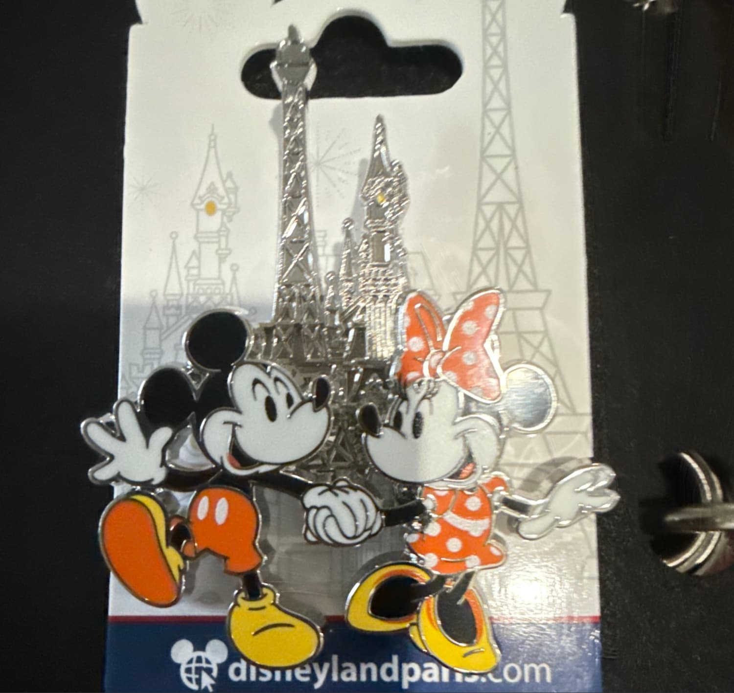 Mickey & Minnie Disneyland Paris Castle Eiffel Tower Pin