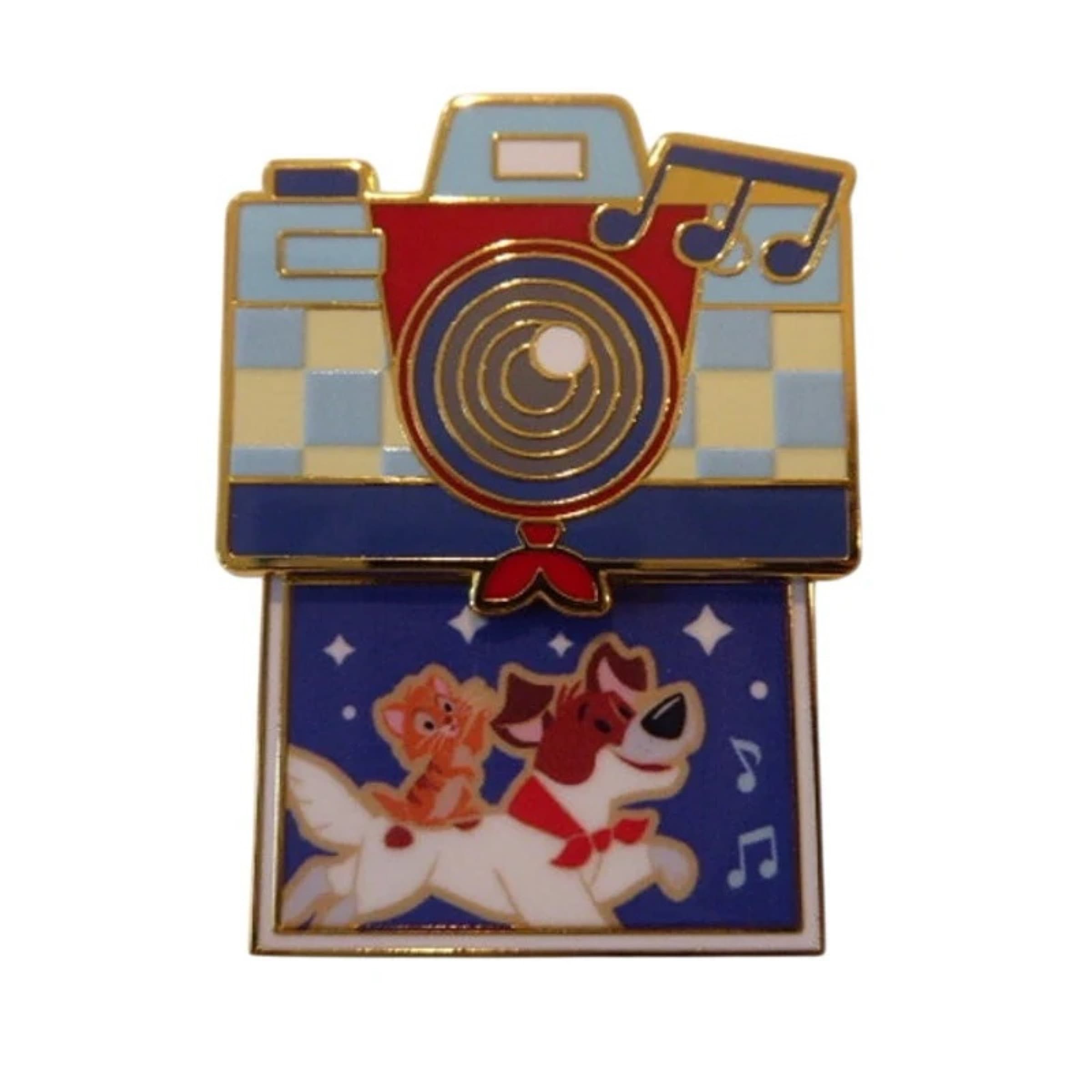 Oliver & Dodger - Cats & Dogs on Instamatic Cameras Sliding Pin front