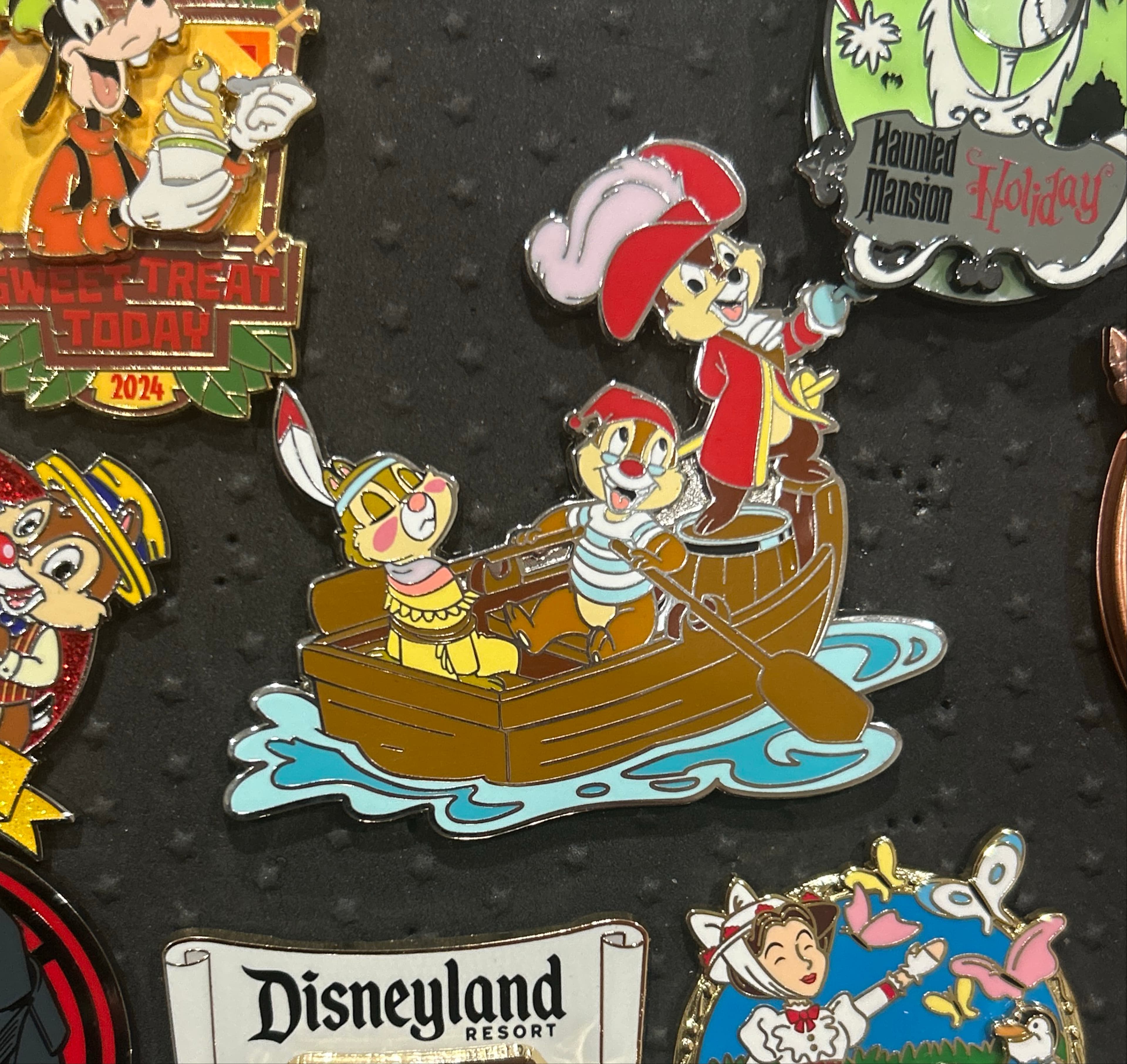 Chip, Dale, and Clarice as Captain Hook, Mr. Smee, and Tiger Lily - Peter Pan's Flight