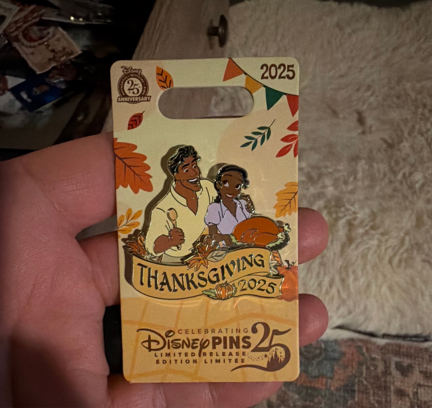 Tiana and Naveen Thanksgiving 2025 Pin - The Princess and the Frog
