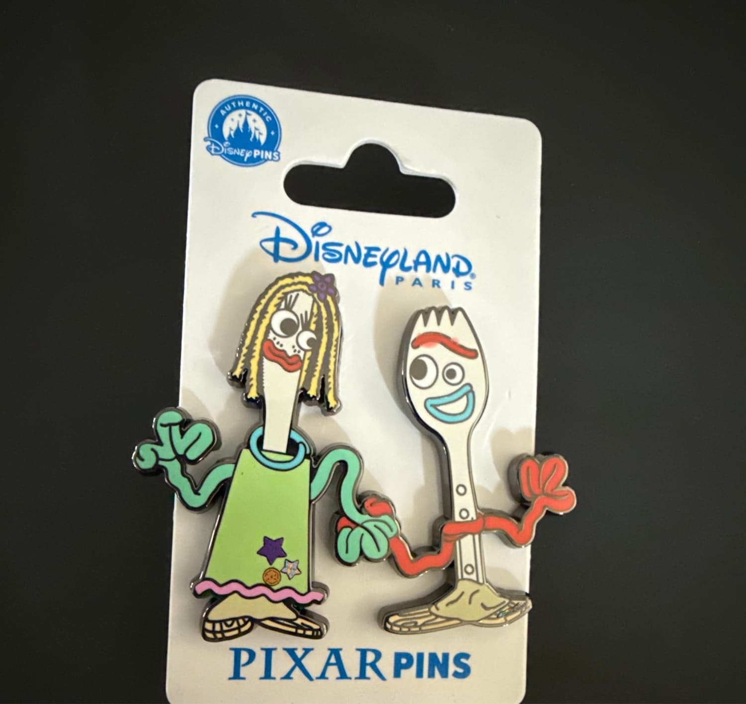 Disneyland Paris Pixar Pins - Toy Story 4 - Forky and Karen Beverly Pin Set