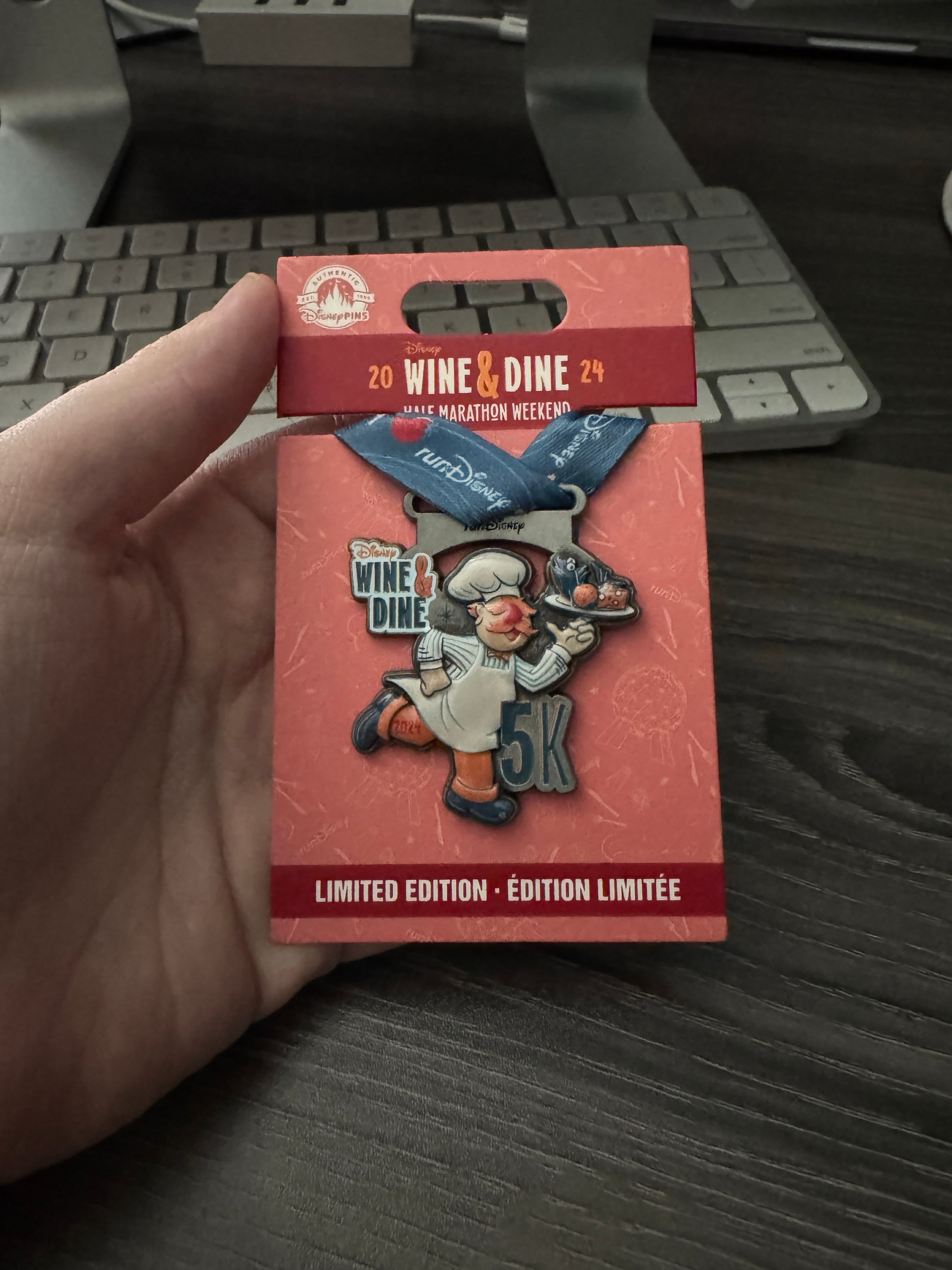 2024 Wine & Dine Half Marathon Weekend 5K Swedish Chef Medal Replica Pin