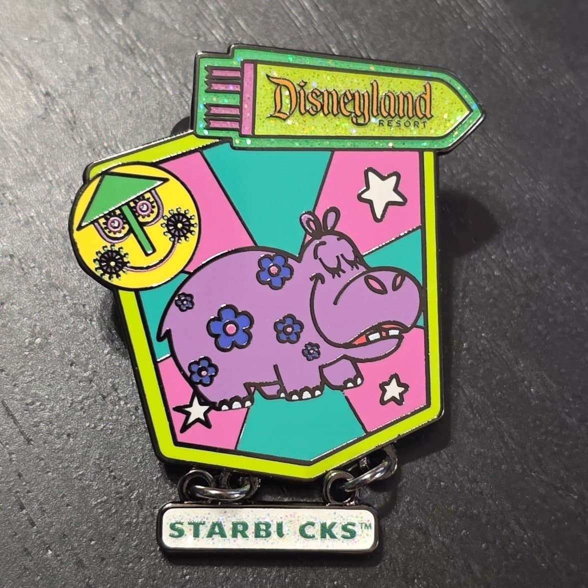 Disneyland Resort Starbucks It's a Small World Hippo Pin front