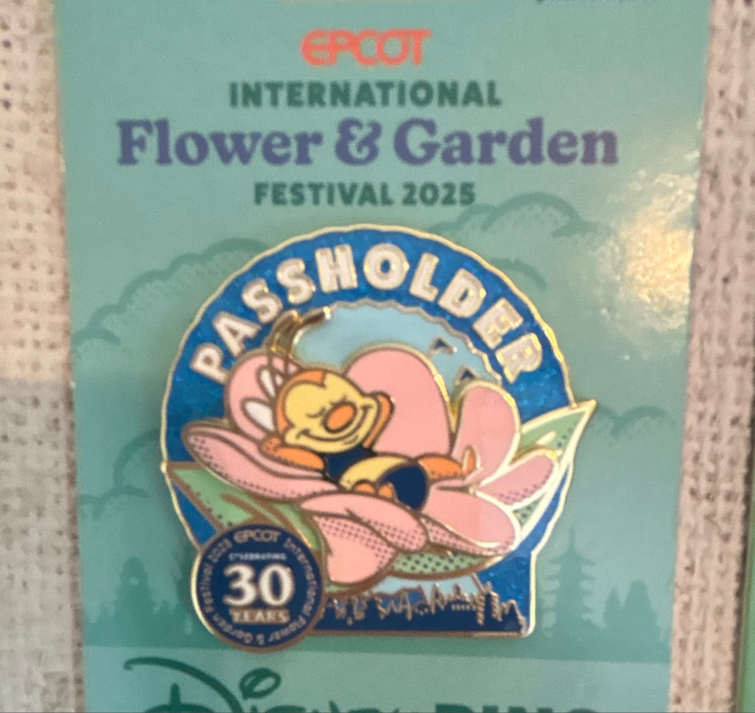 Spike the Bee Passholder Pin - EPCOT International Flower & Garden Festival 2025 front