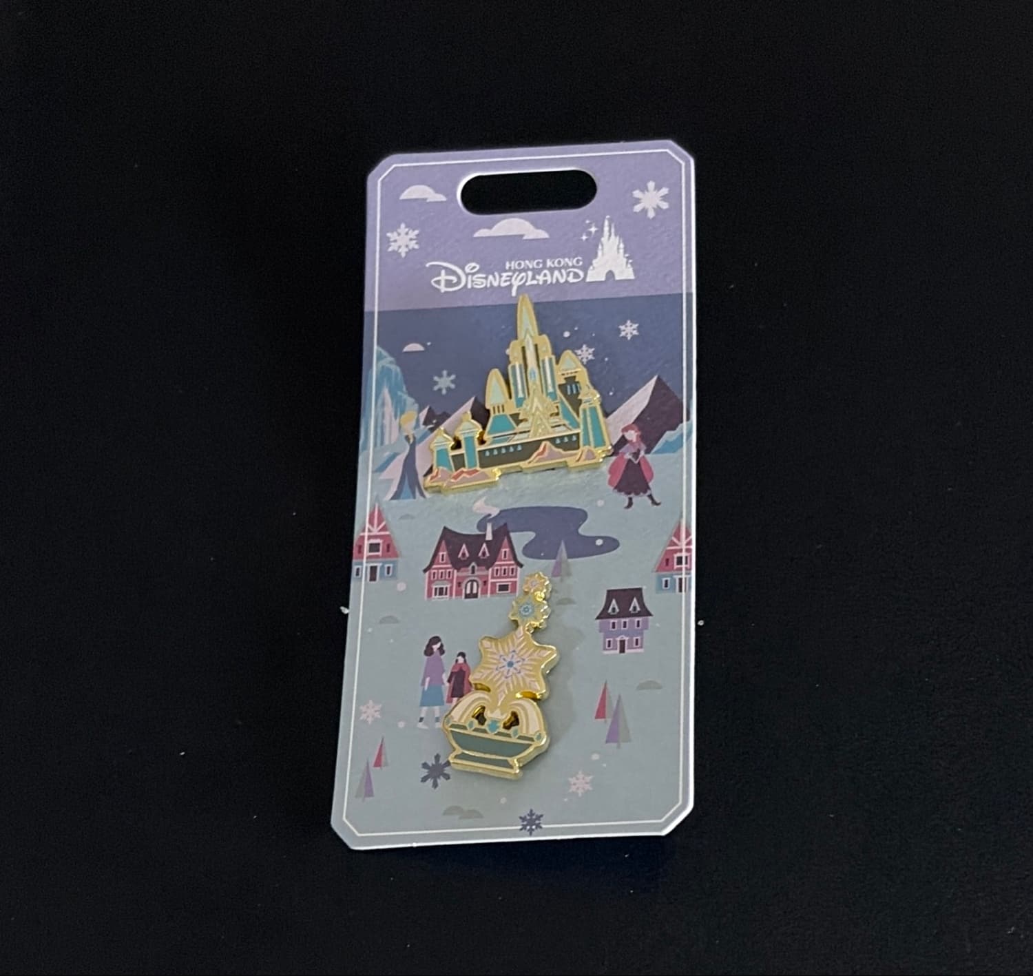 HKDL World of Frozen Anna and Elsa Dangle Pin Set