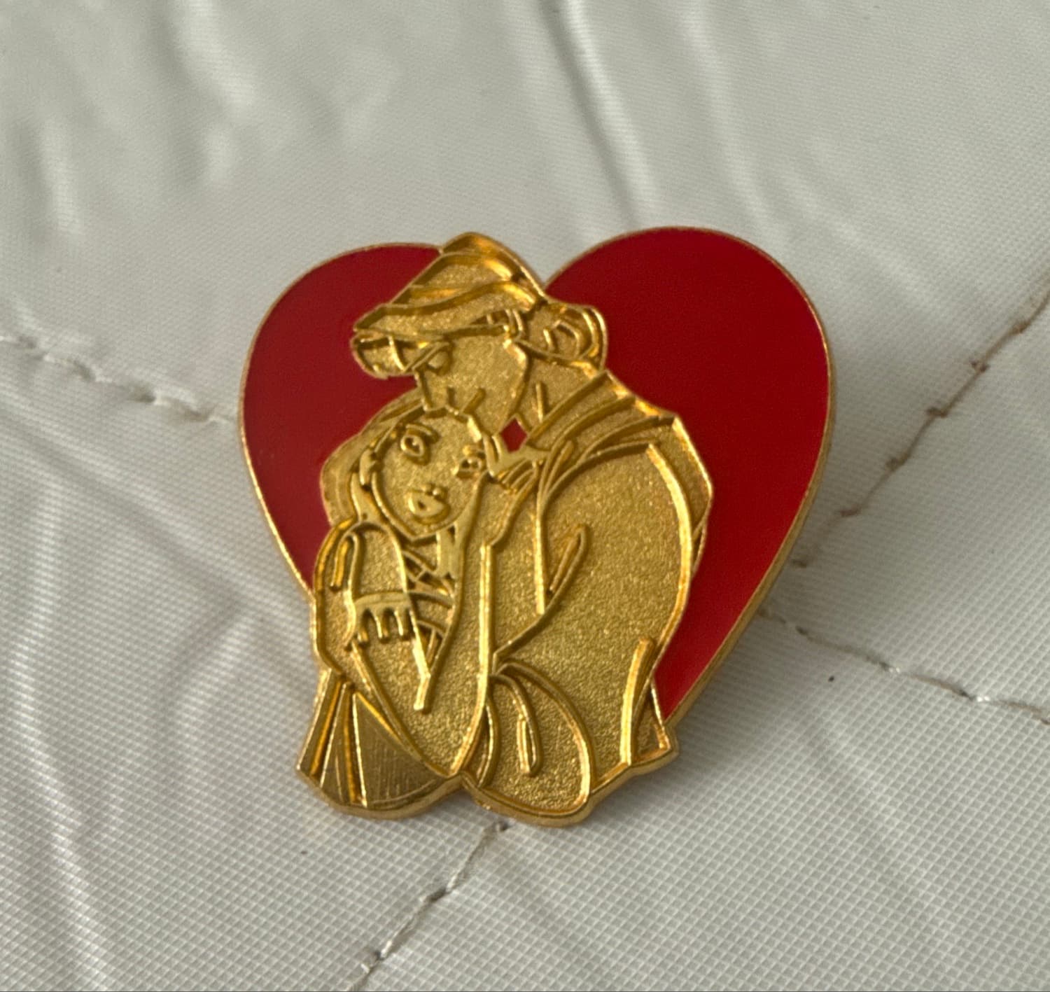 Pocahontas and John Smith Red Heart Pin