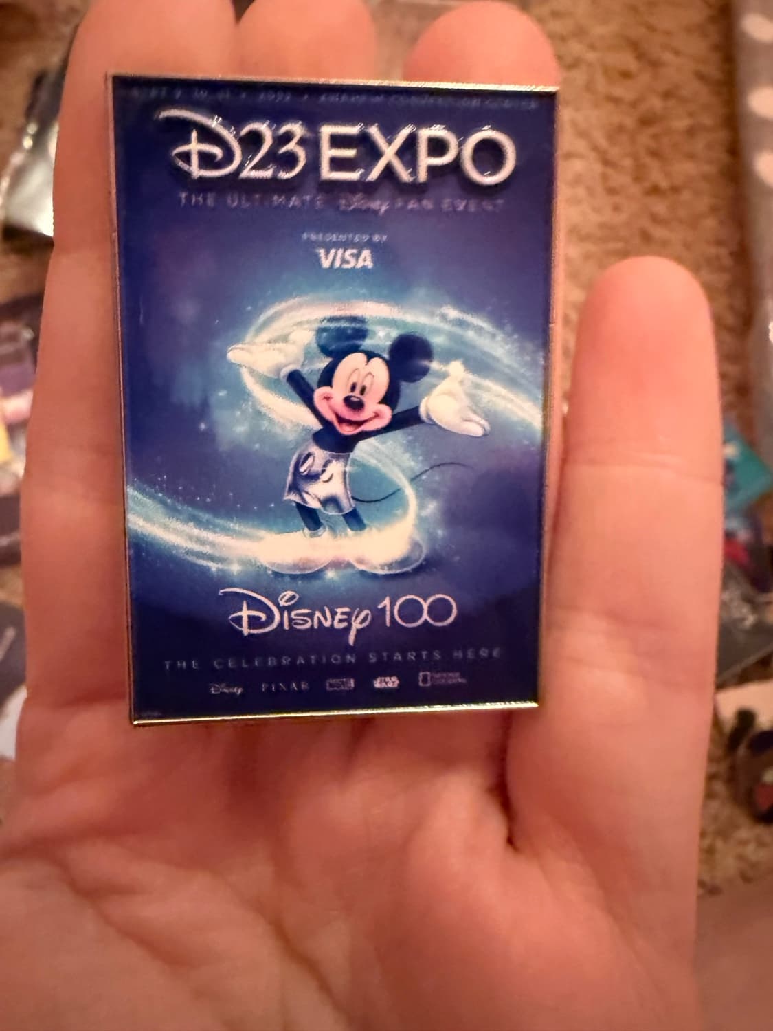 D23 Expo 2022 Mickey Mouse Disney 100 Presented by Visa Limited Edition Pin
