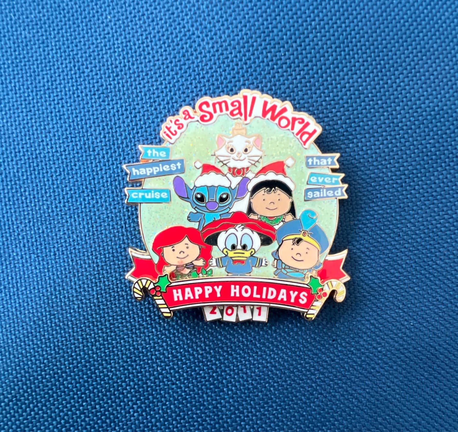 It's a Small World Happy Holidays 2011 Pin front