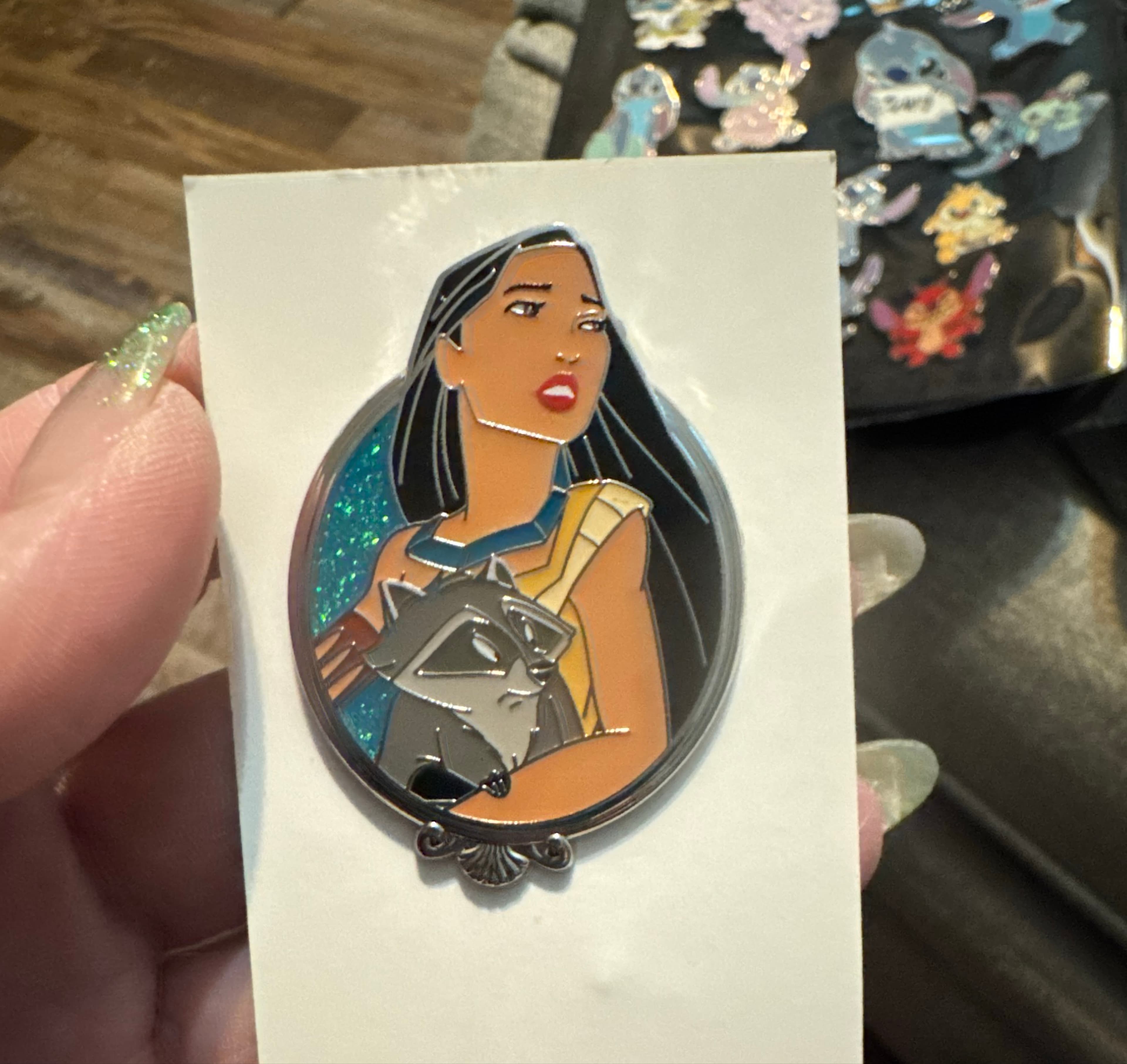Pocahontas with Meeko - Princess Glitter Portraits Collection