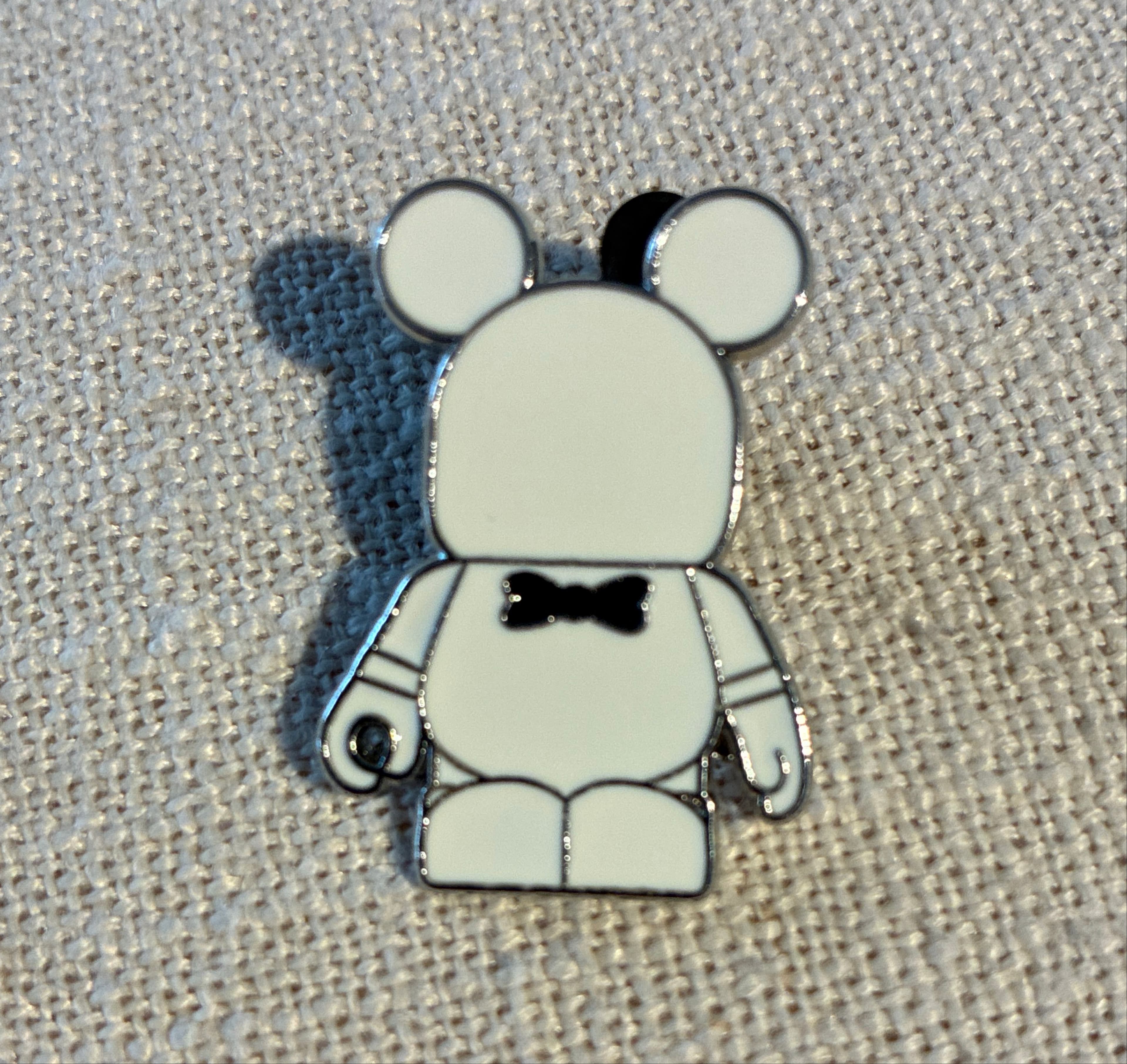 Vinylmation Jr. White Blank with Black Bow Tie Mickey Mouse Pin