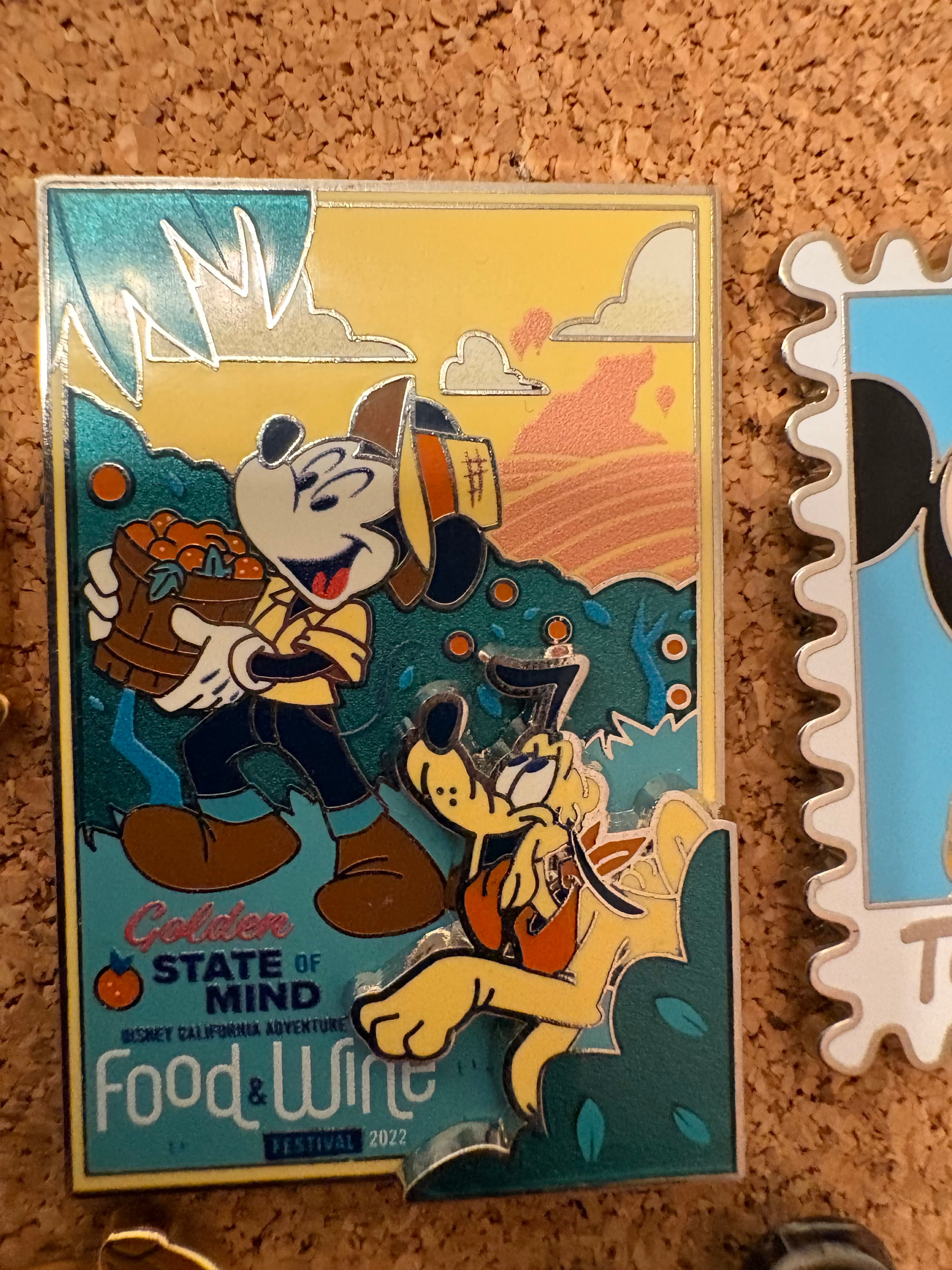 Mickey and Pluto Golden State of Mind Disney California Adventure Food & Wine Festival 2022 Pin