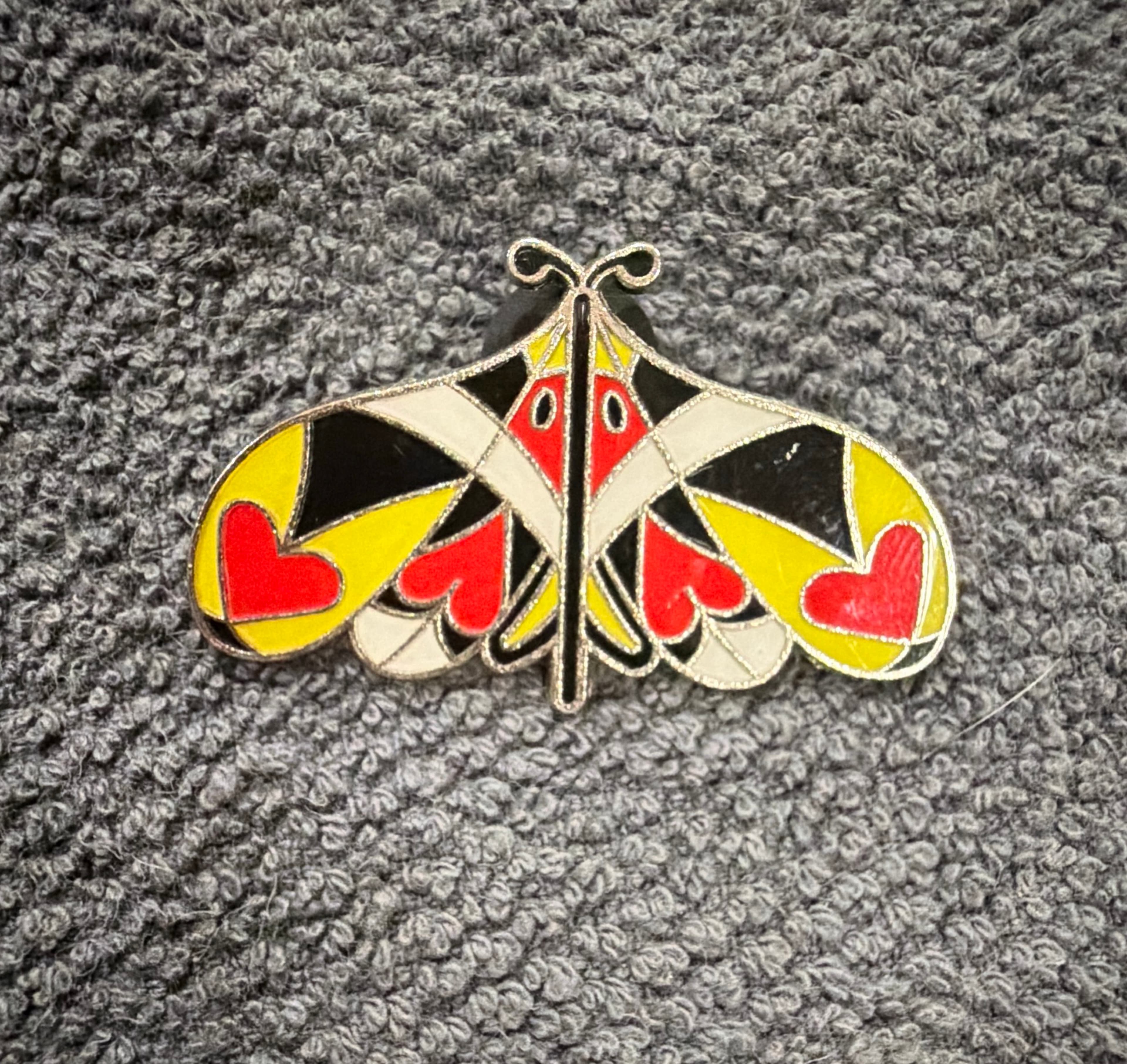 Geometric Butterfly with Hearts front