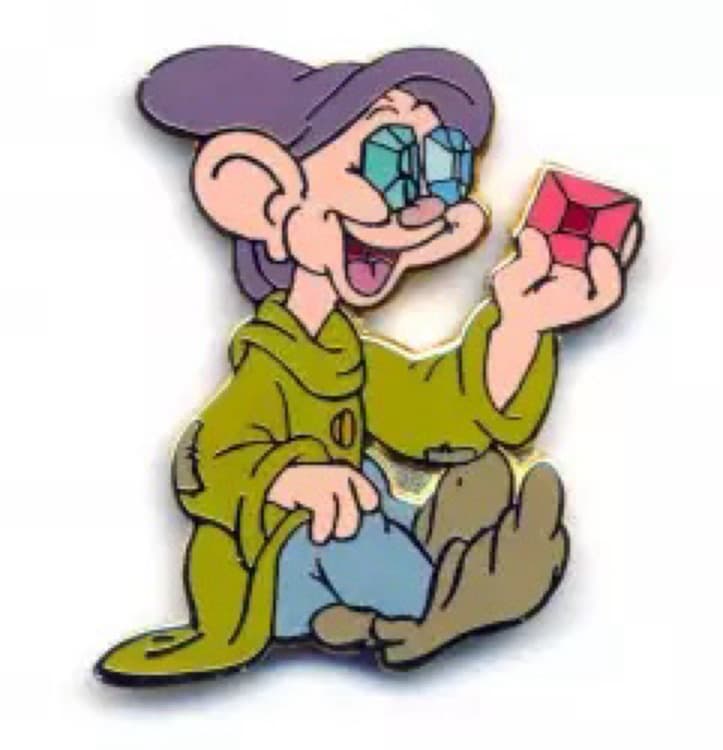 Dopey Sitting with Jewels over his Eyes