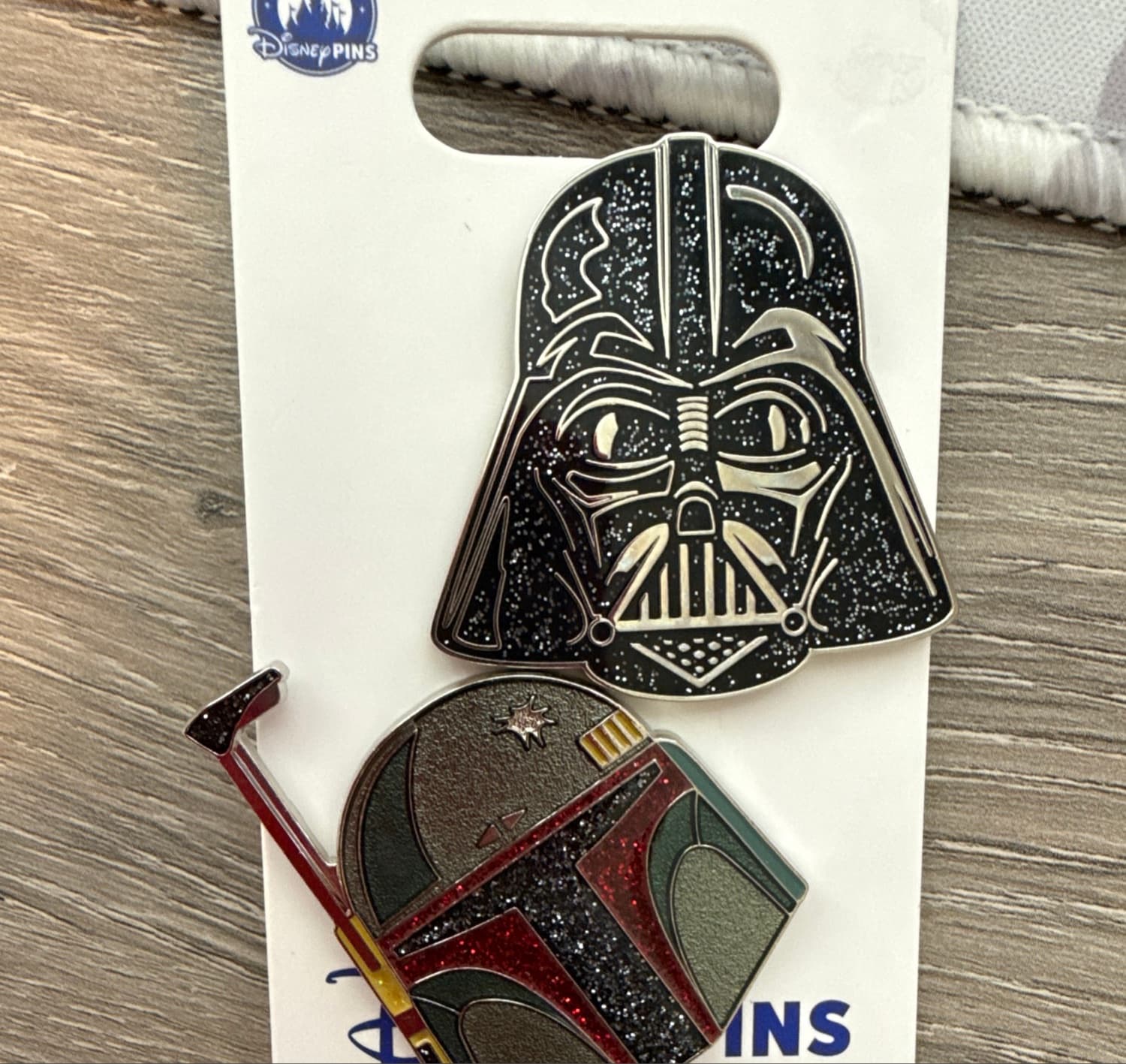 2025 Darth Vader & Boba Fett Helmet Glitter Pin Set