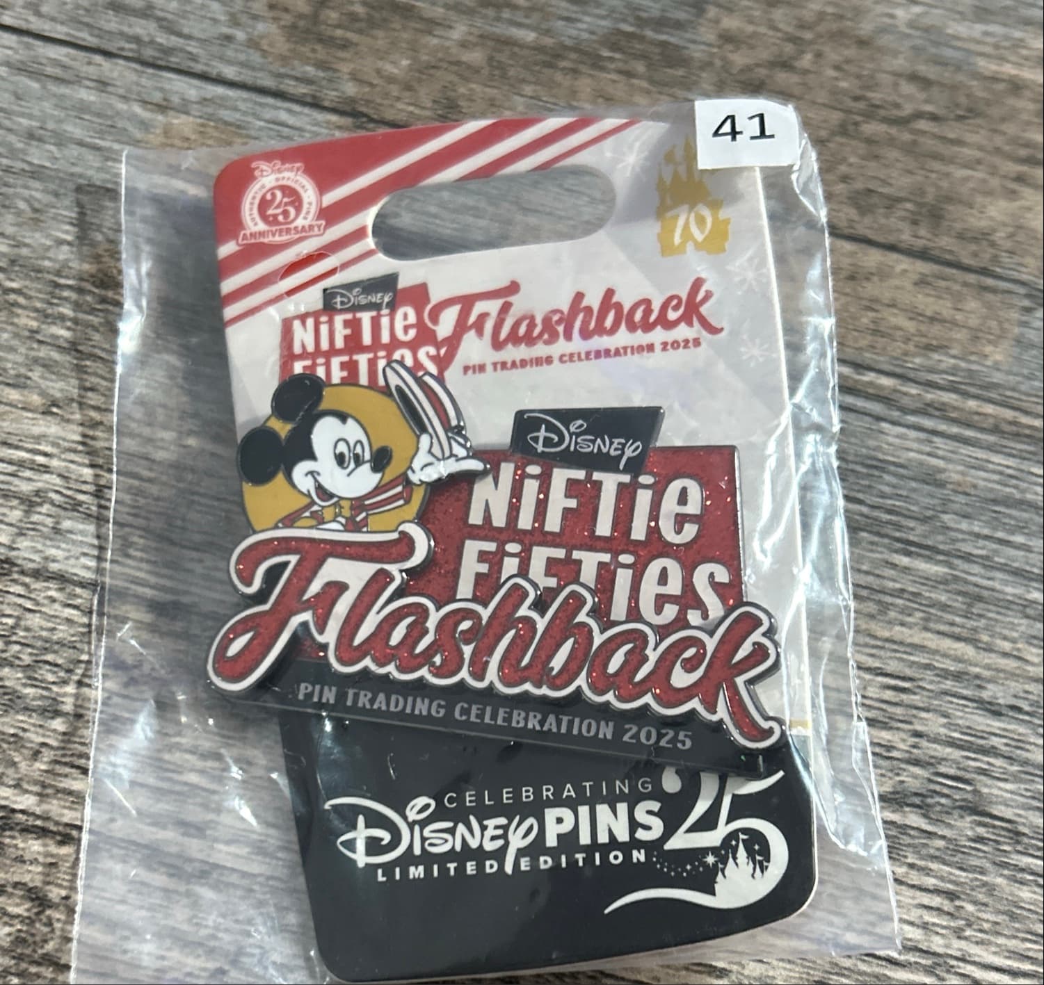 Mickey Mouse Niftie Fifties Flashback Pin Trading Celebration 2025 Logo