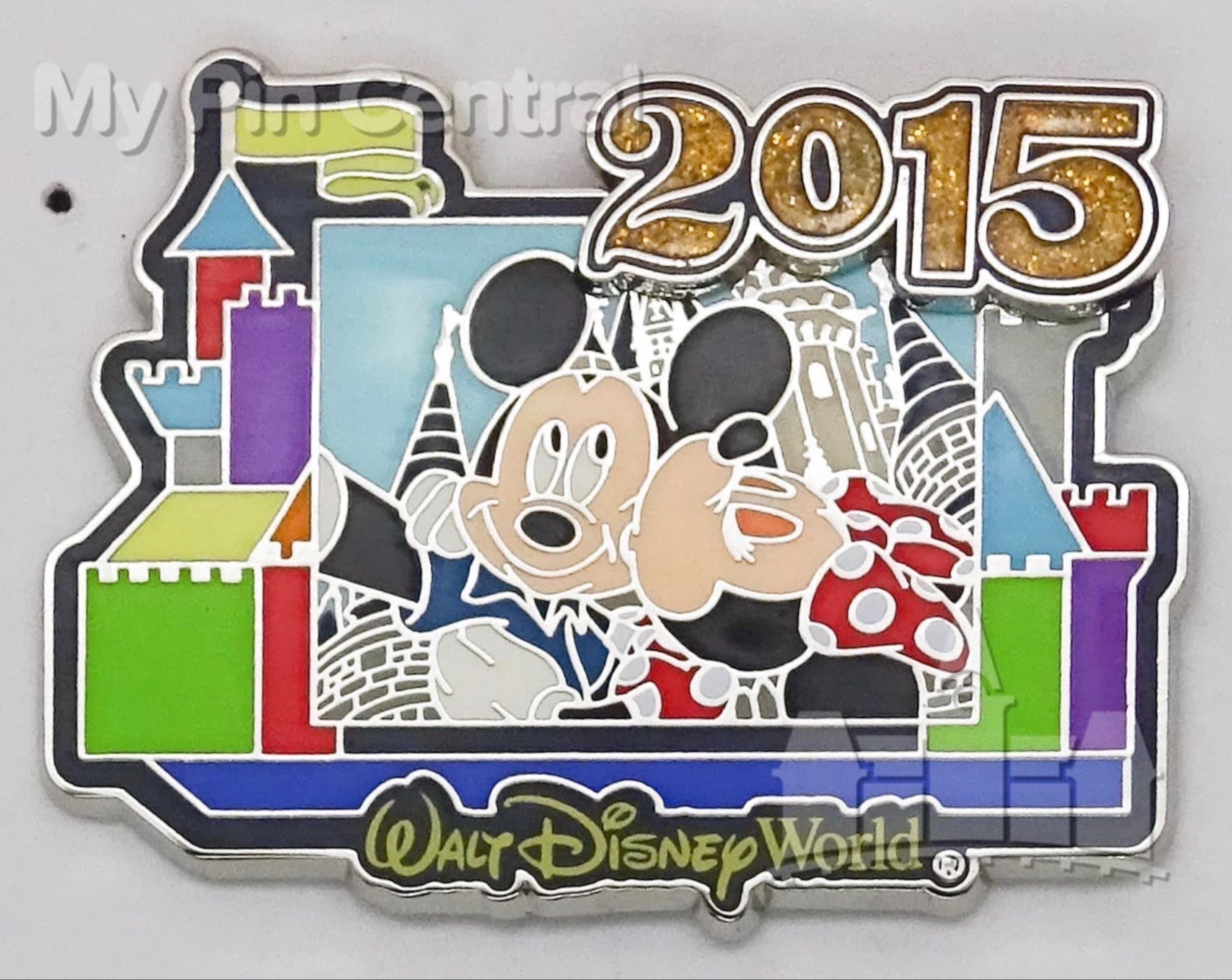 Mickey and Minnie taking a selfie with a castle picture frame front