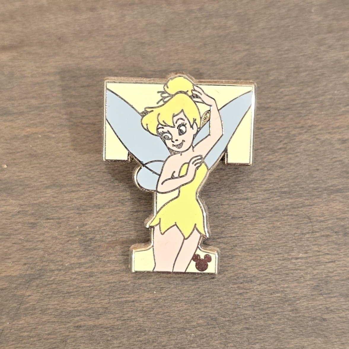 Tinker Bell Letter T Alphabet Hidden Mickey Pin