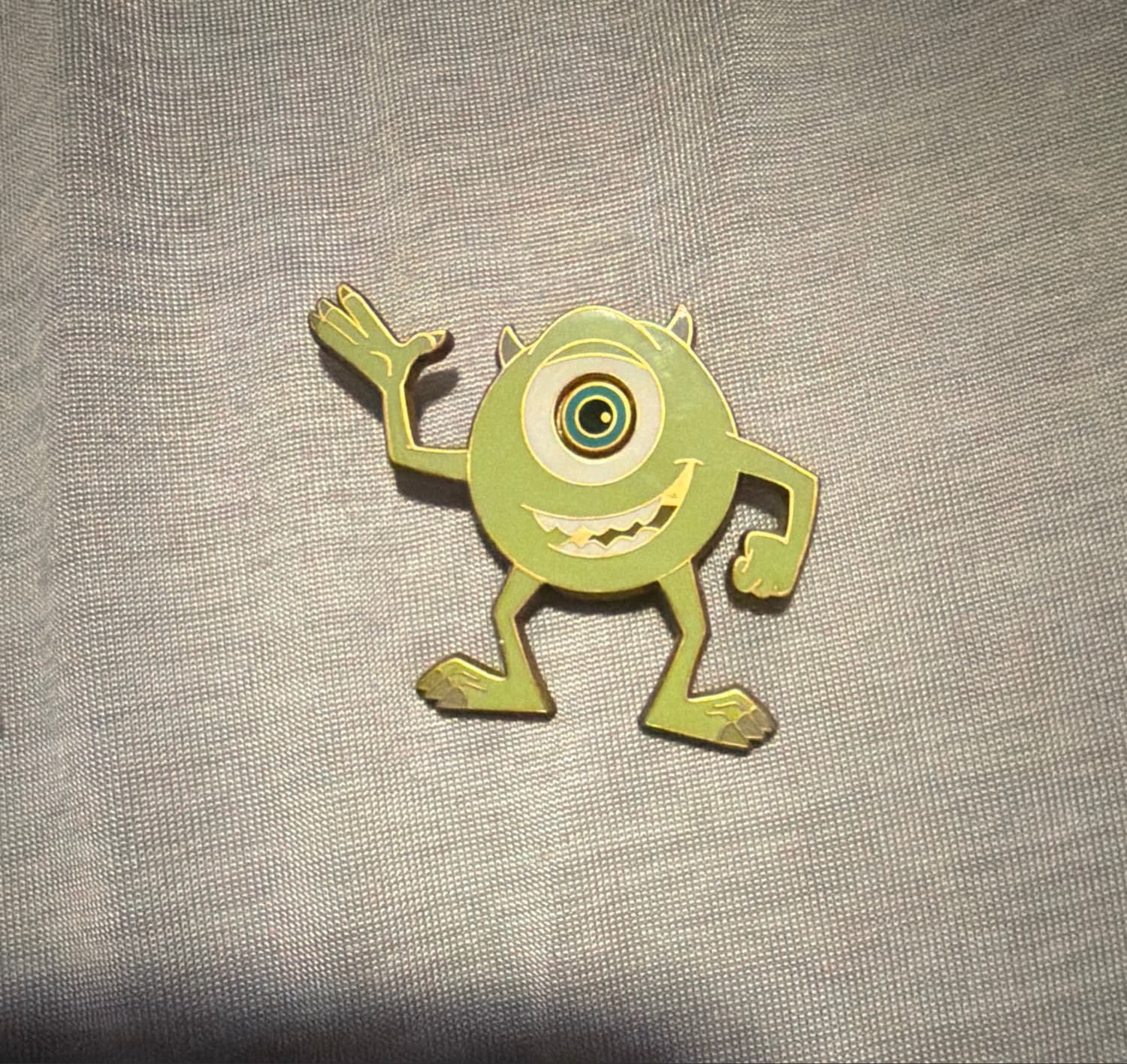 Mike Wazowski Waving with Movable Eye Pin