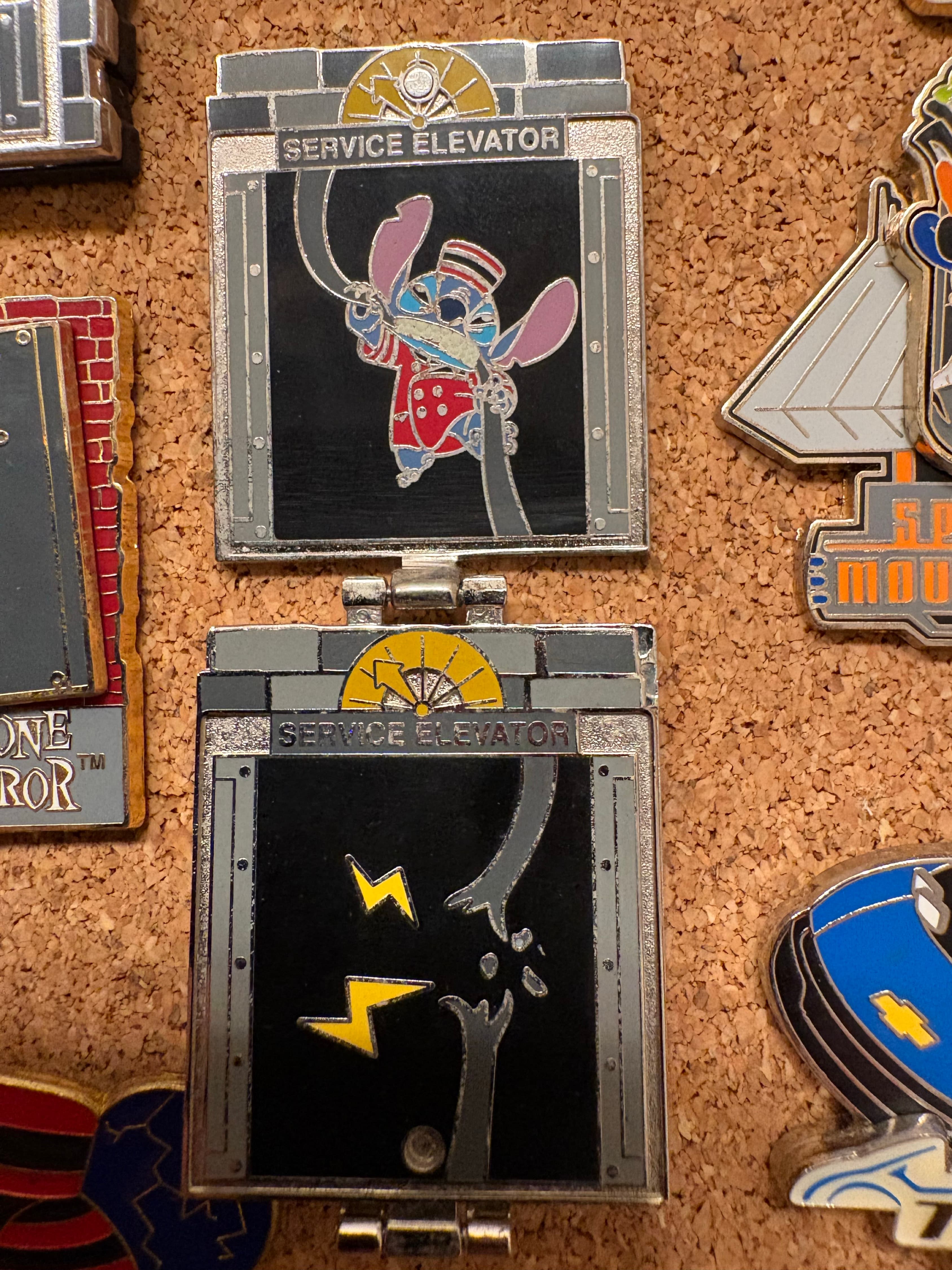 Stitch Bellhop Service Elevator Broken Cables Hinged Pin front