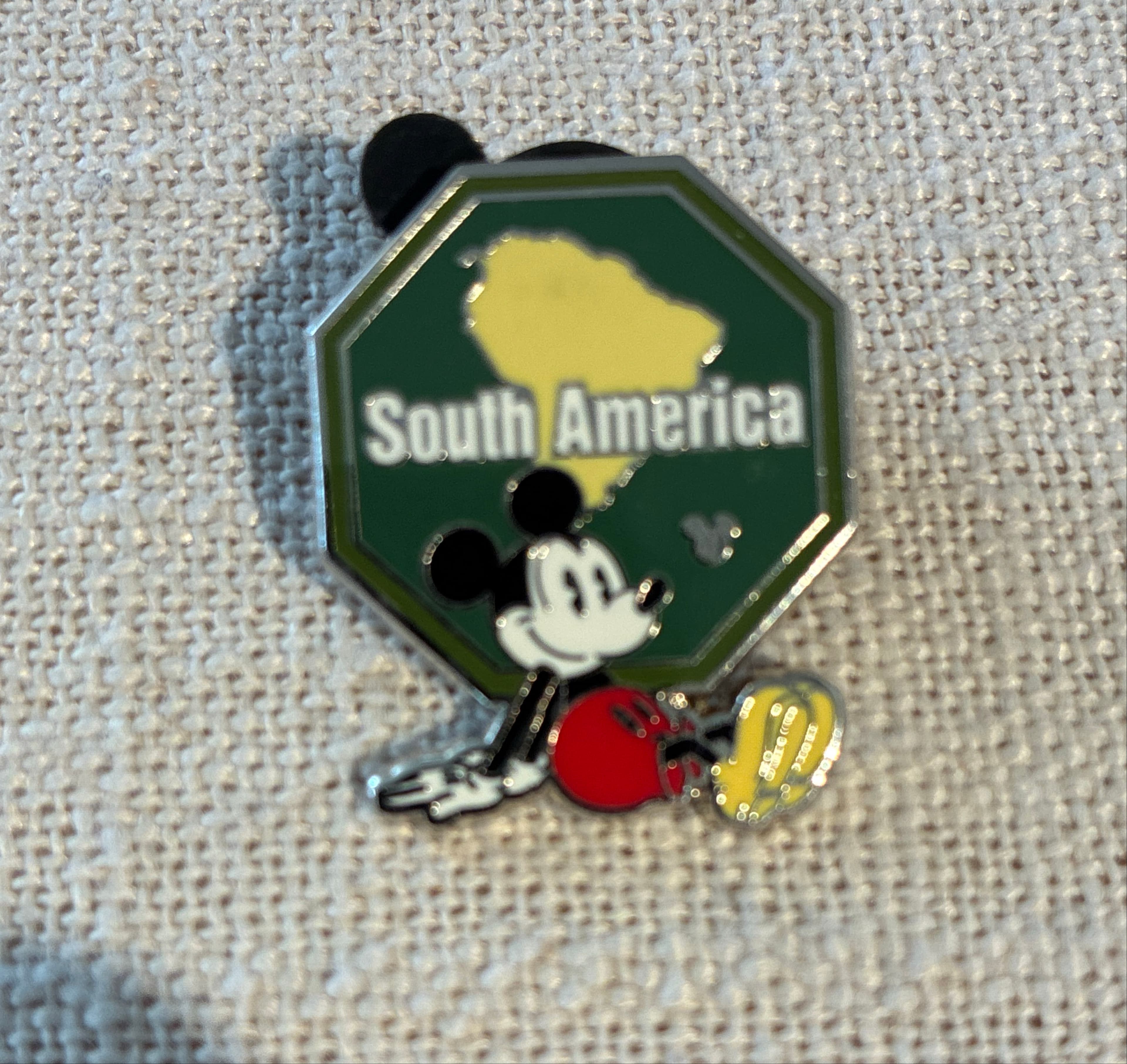 Mickey Mouse South America Continent Stamp Hidden Mickey Pin