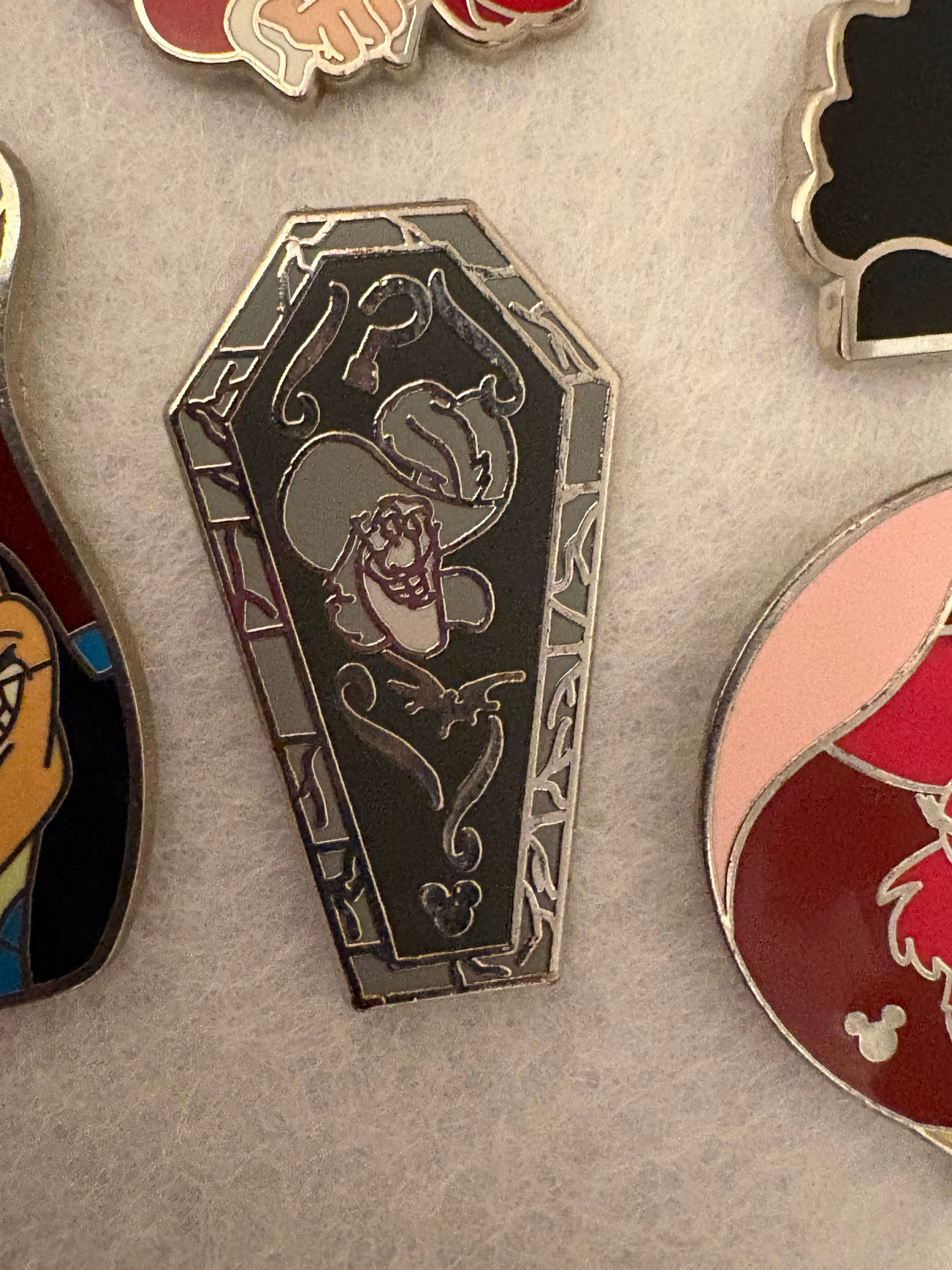 Captain Hook Villain Coffin Hidden Mickey Pin
